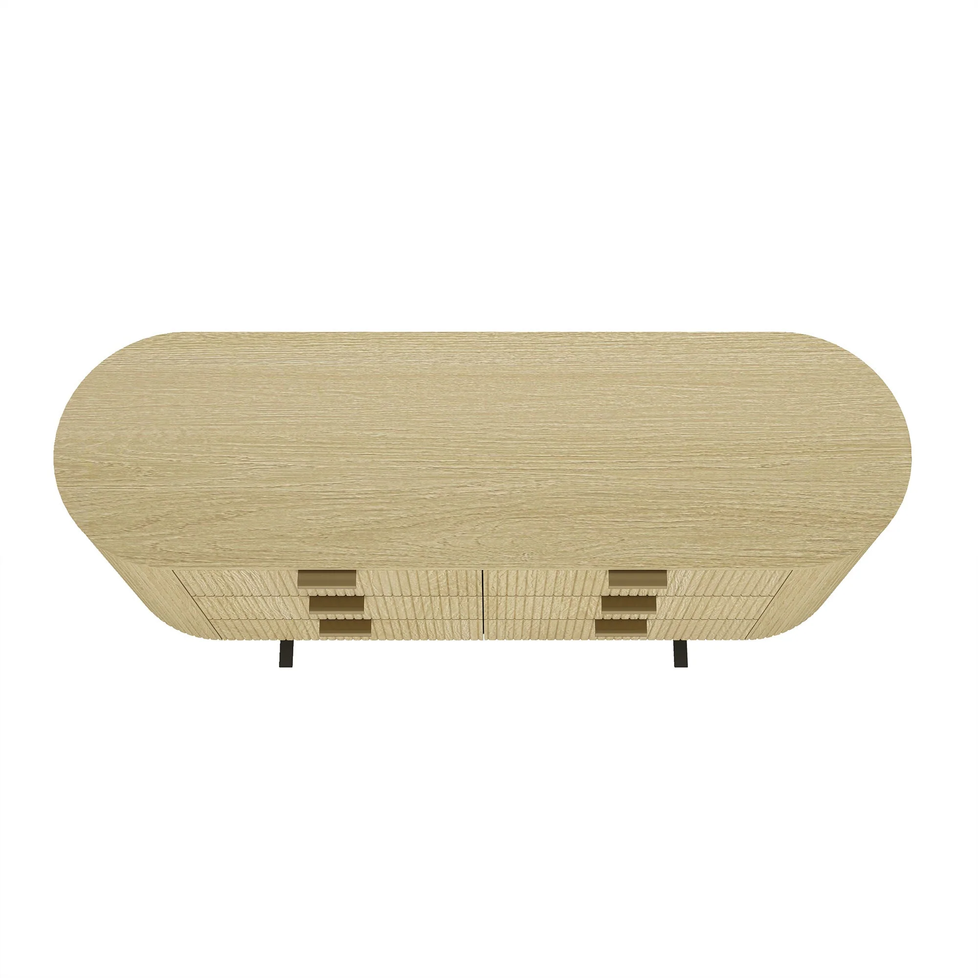 Olivia 71.3" Double Dresser in Natural Oak and Gold - Image 9