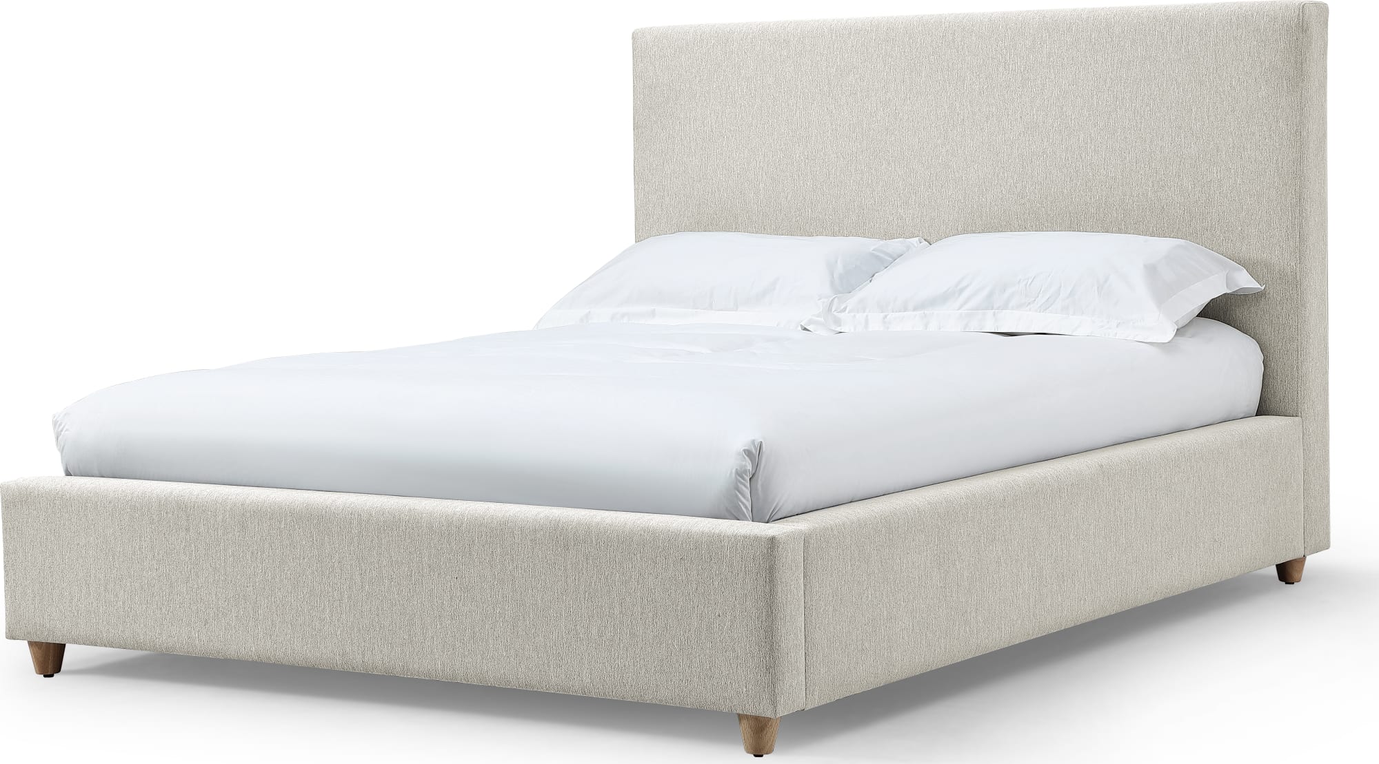 Olivia Ivory Queen Upholstered Platform Bed - Image 3