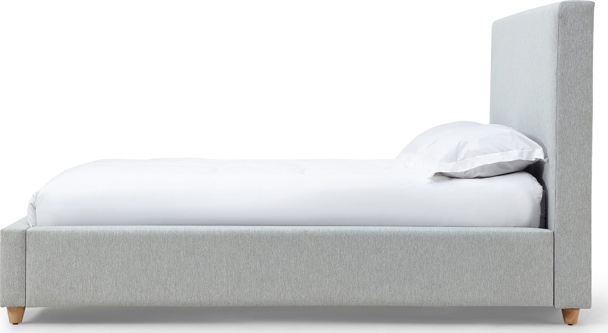 Olivia Linen Queen Upholstered Platform Bed - Image 5