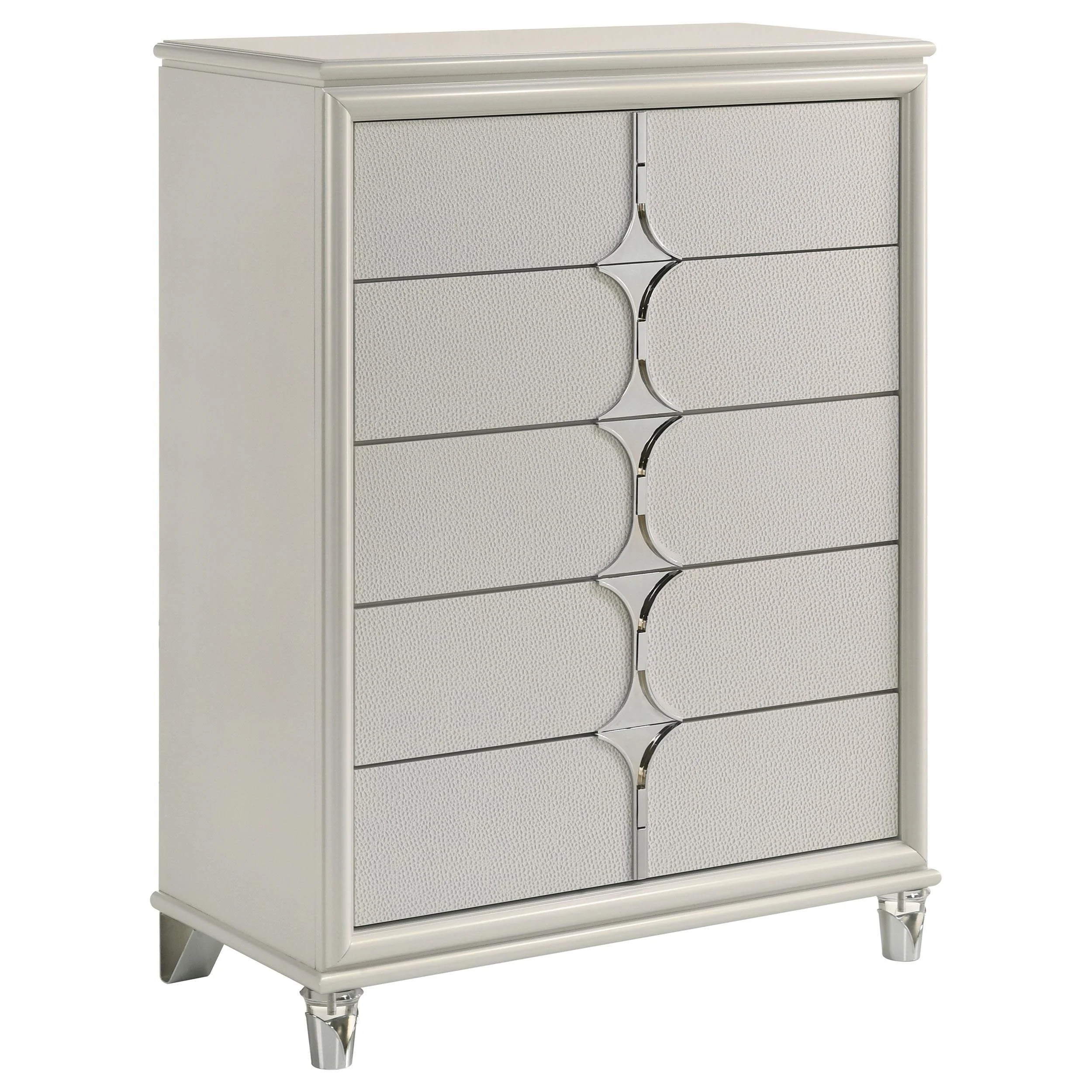 Olivia Pearl White 5-drawer Bedroom Chest of Drawers - Image 2