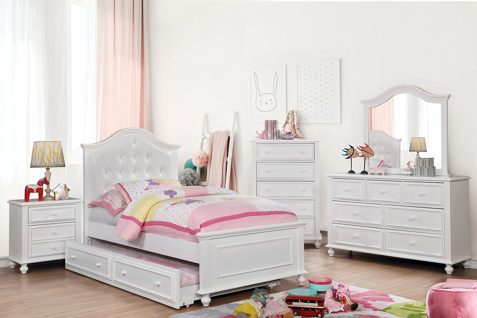 Olivia White Twin Bed - Image 4