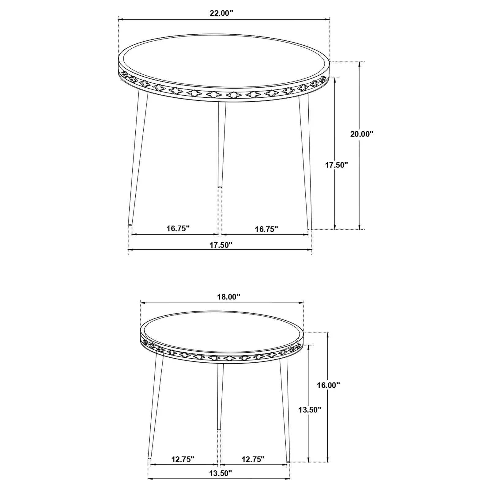 Ollie Natural and Black 2-piece Round Nesting Table - Image 11