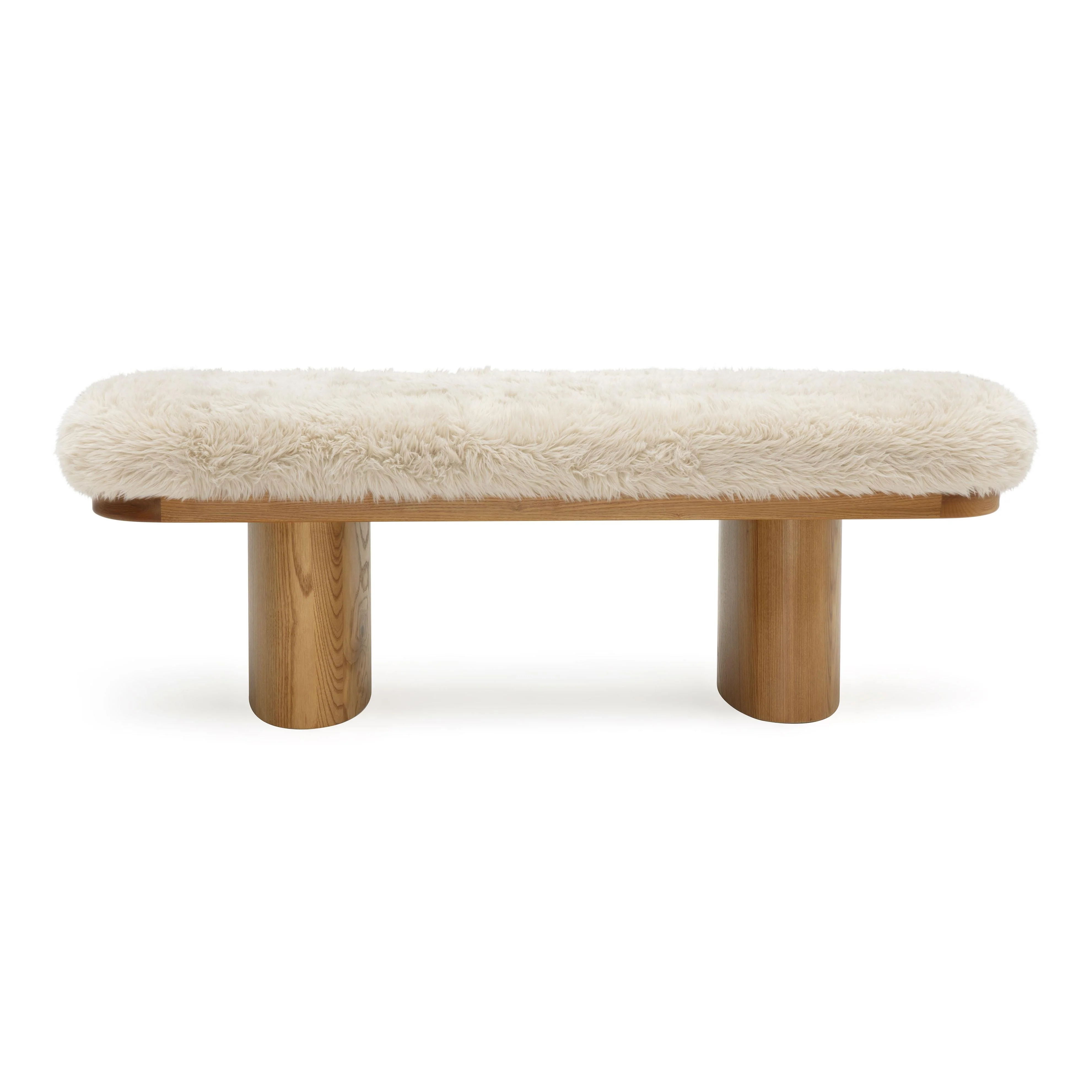 Ollie Straight Vegan Shearling Bench