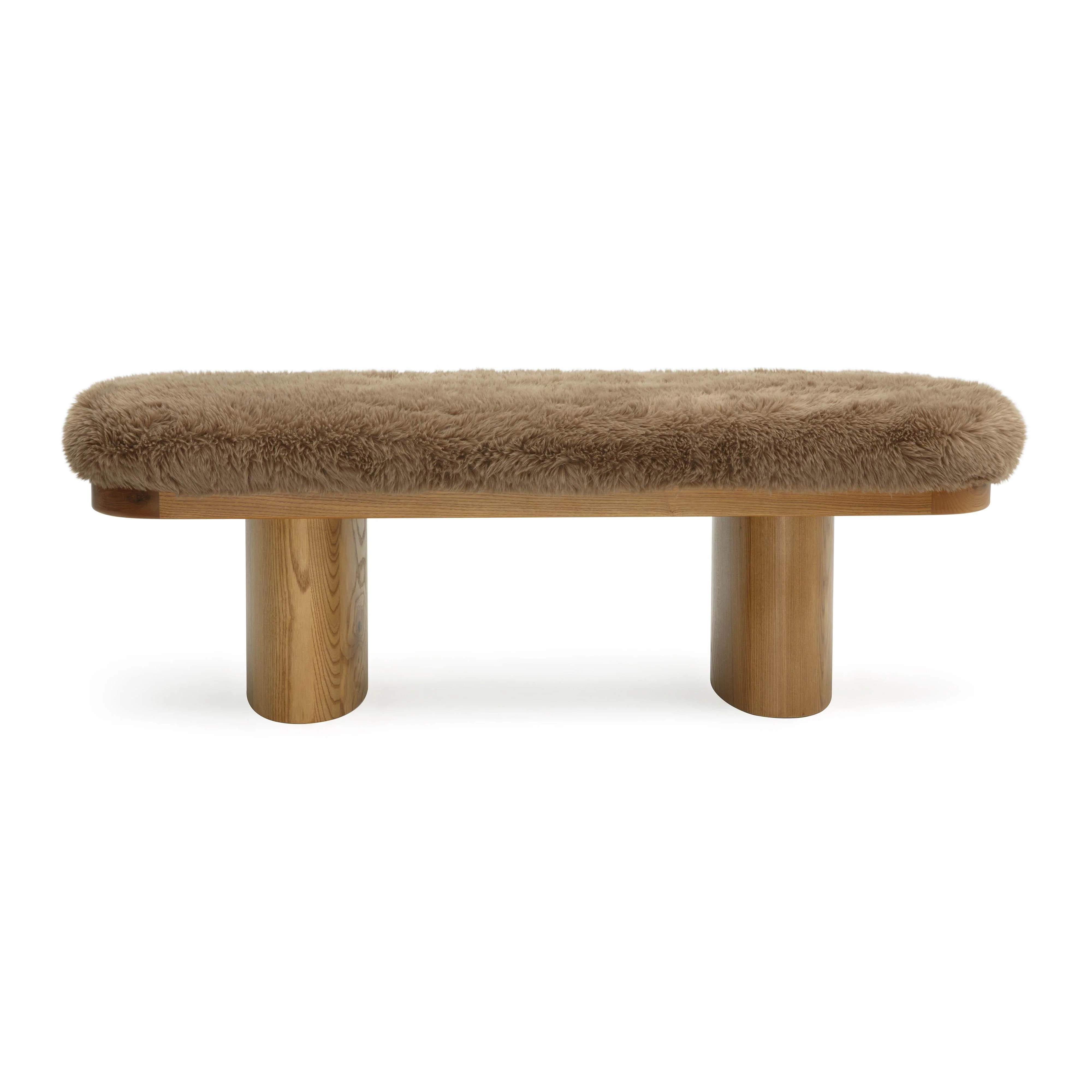 Ollie Straight Vegan Shearling Bench - Image 10