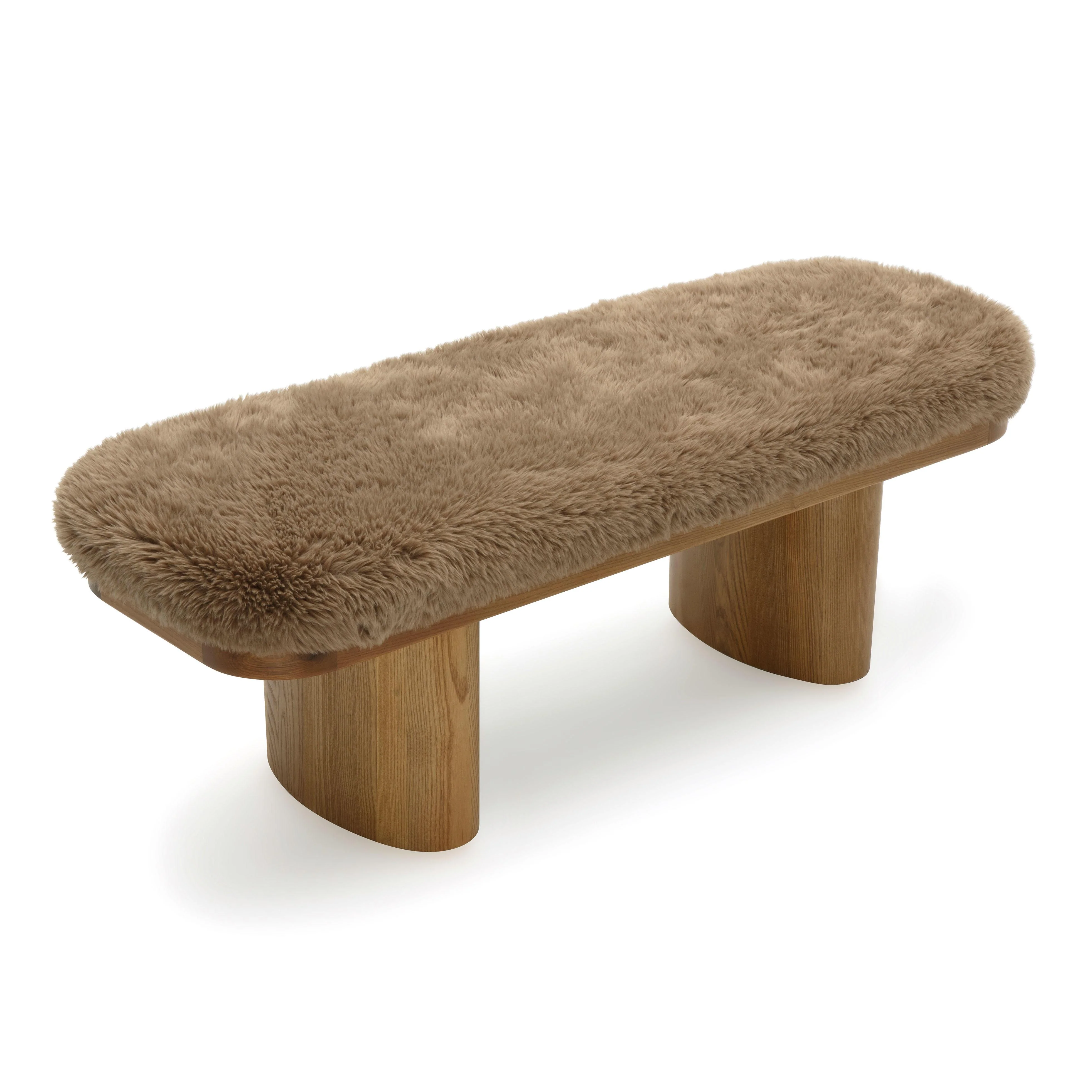 Ollie Straight Vegan Shearling Bench - Image 11