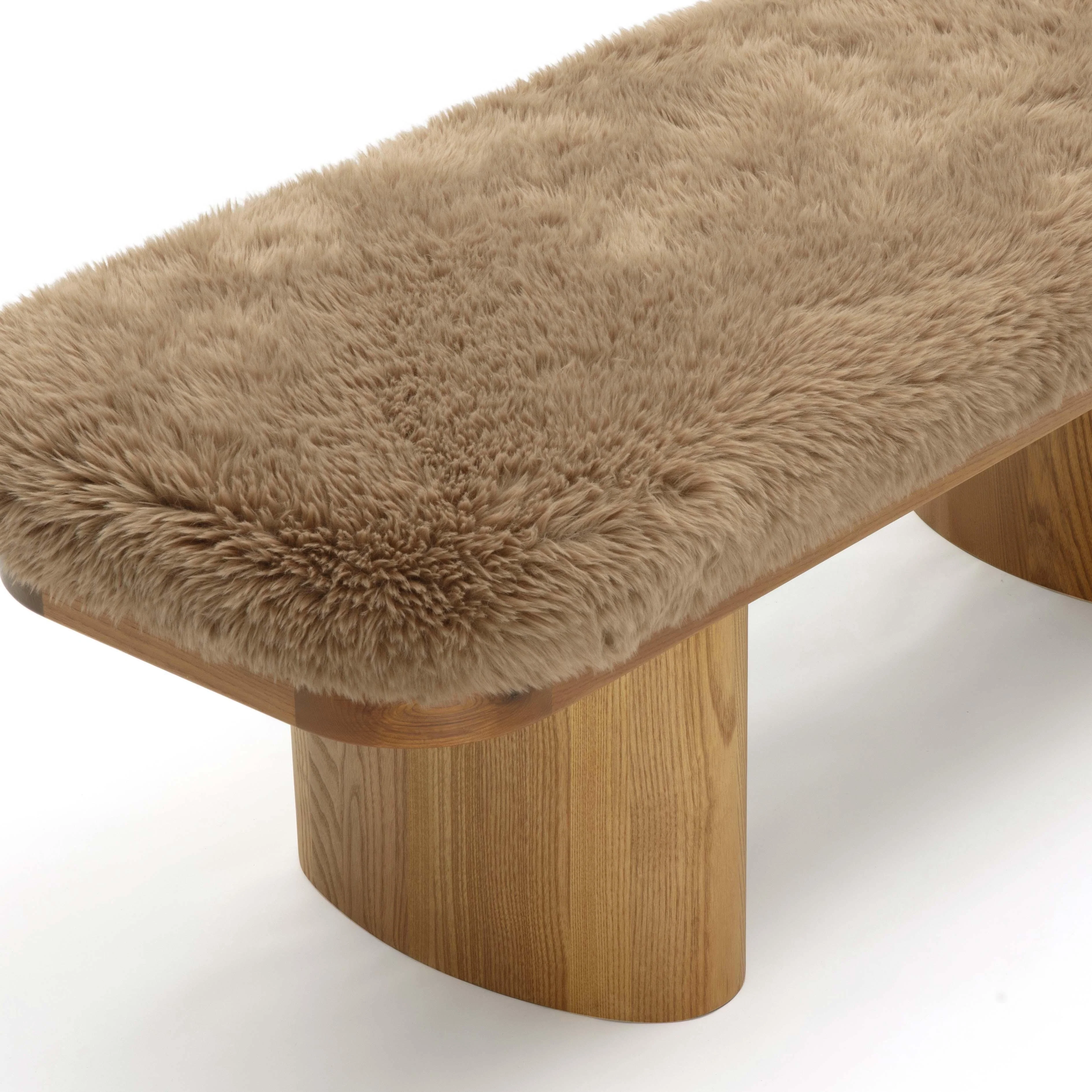 Ollie Straight Vegan Shearling Bench - Image 12