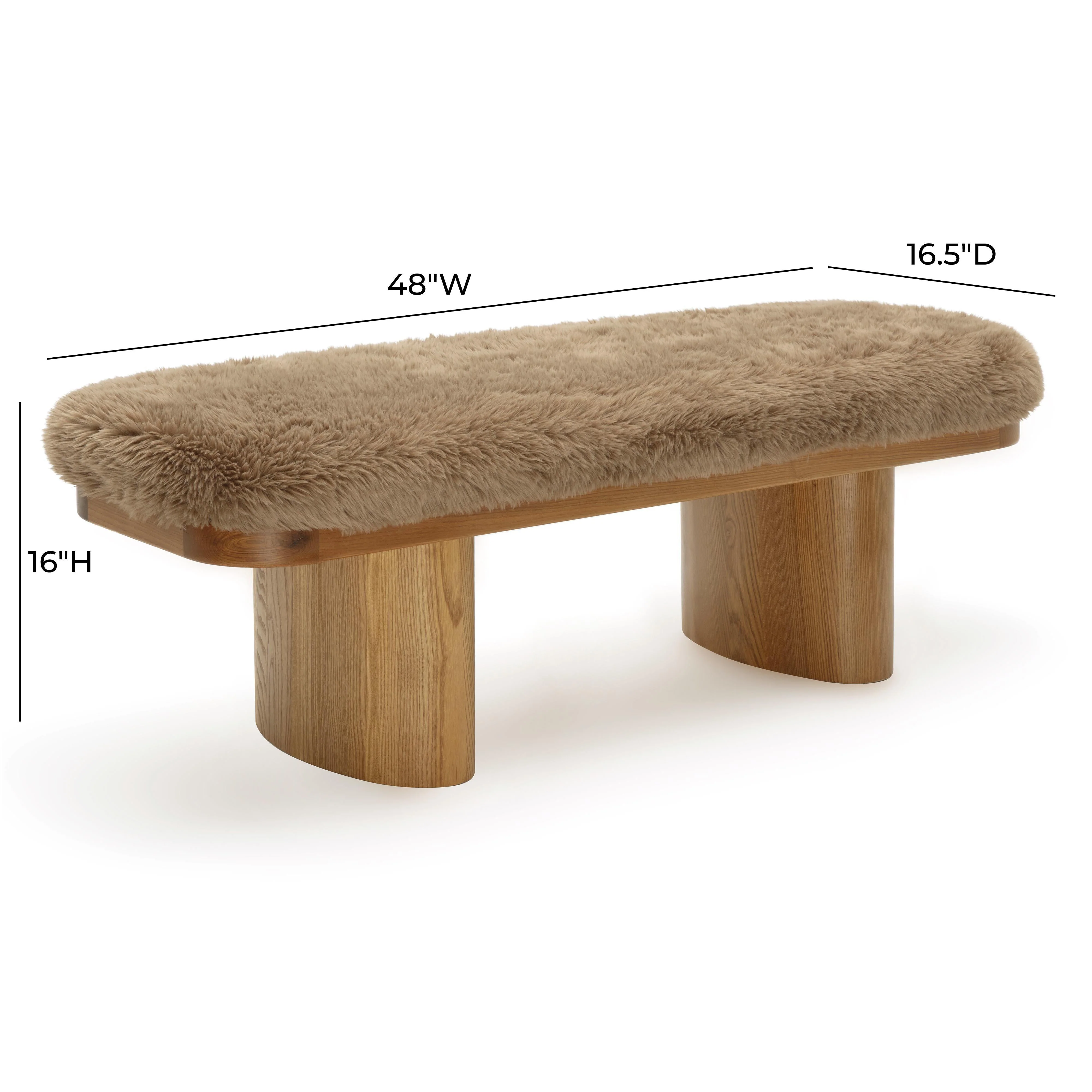 Ollie Straight Vegan Shearling Bench - Image 13