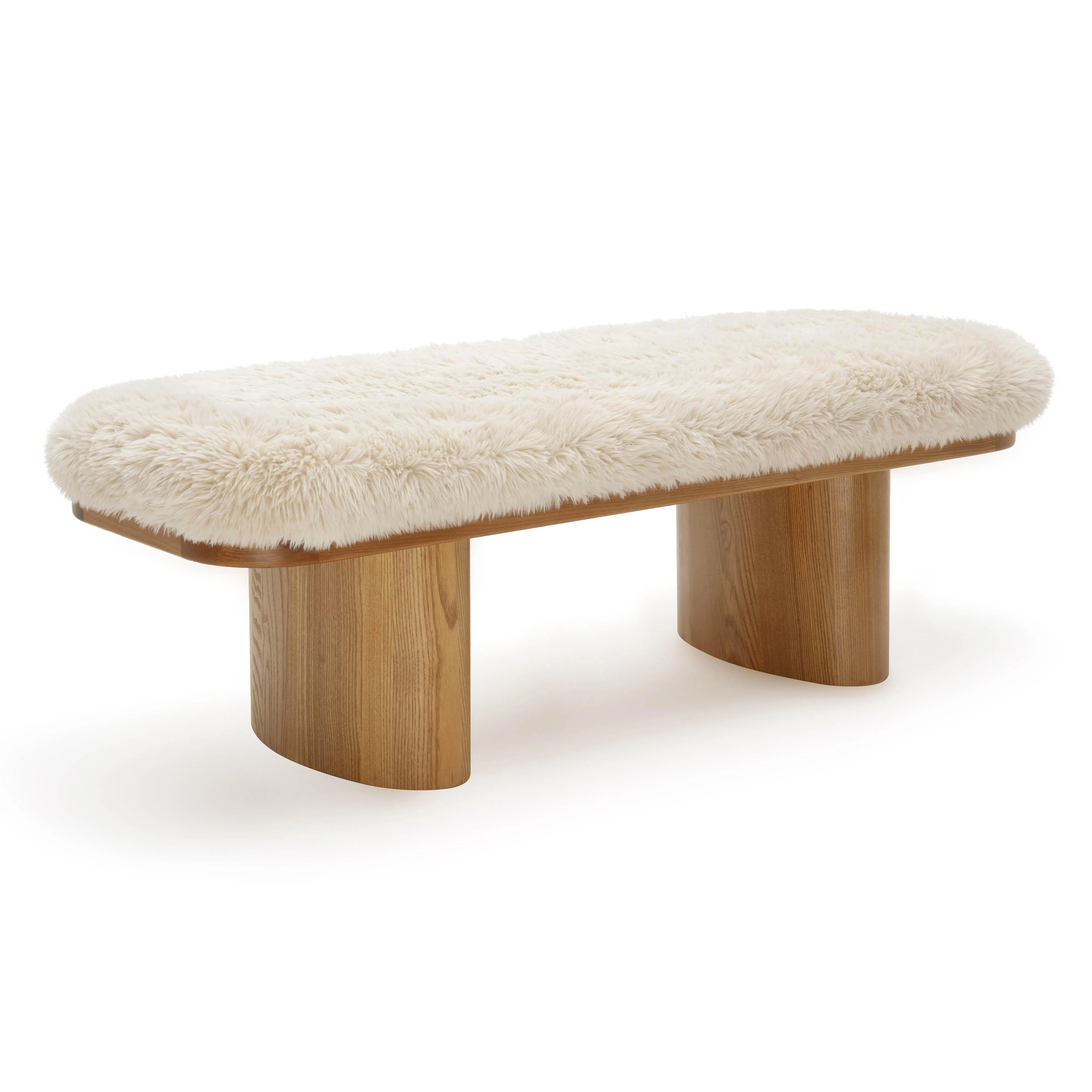 Ollie Straight Vegan Shearling Bench - Image 3