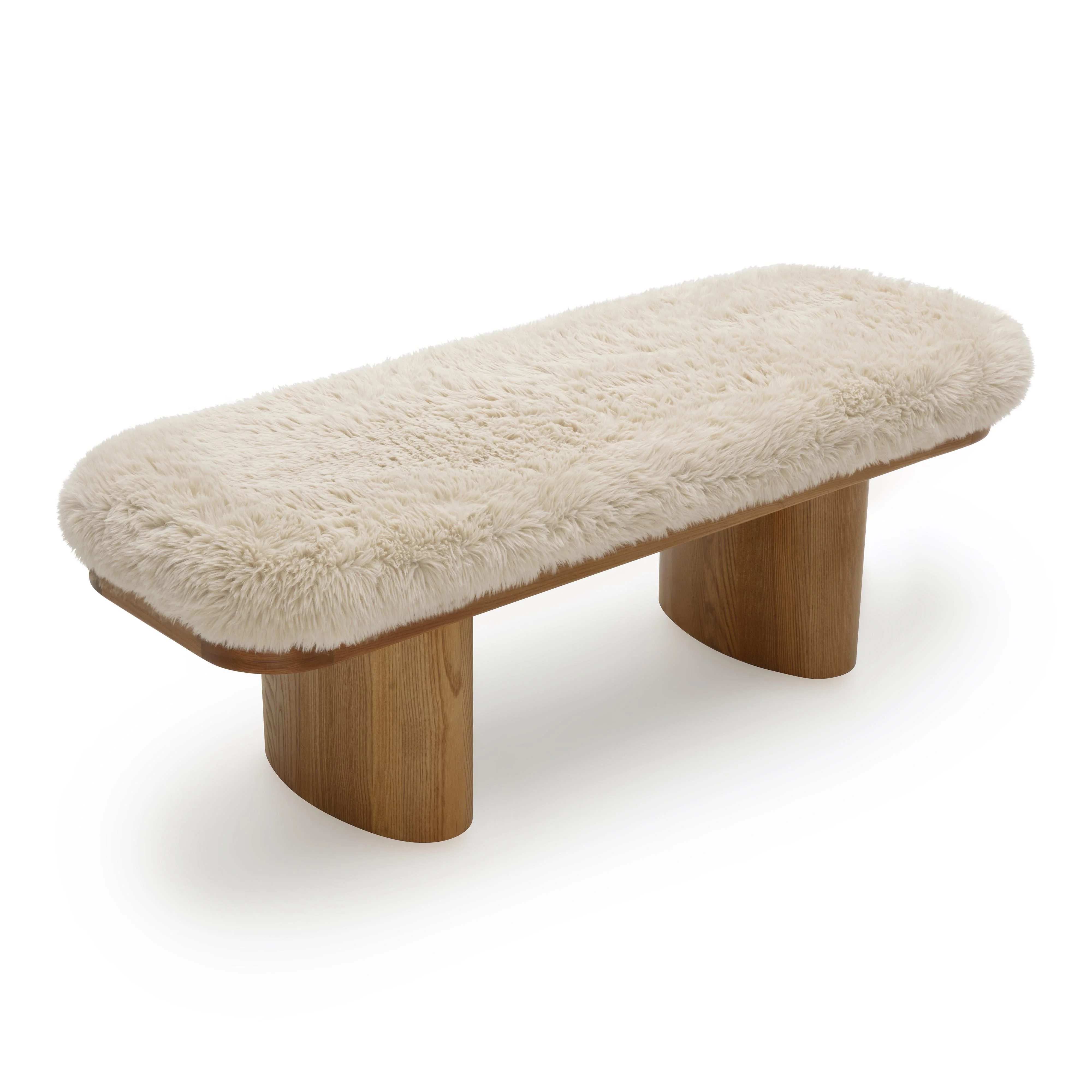 Ollie Straight Vegan Shearling Bench - Image 4