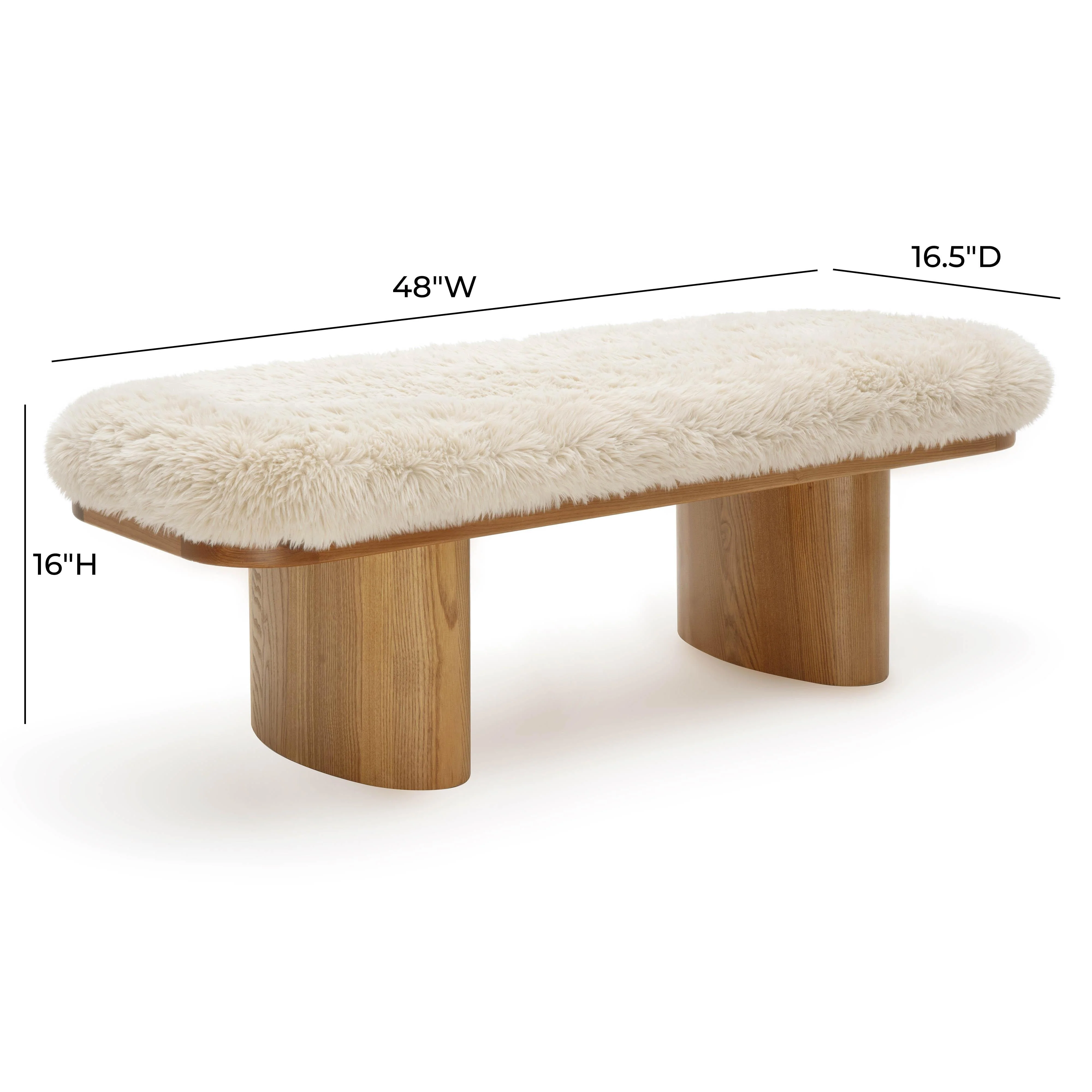 Ollie Straight Vegan Shearling Bench - Image 6