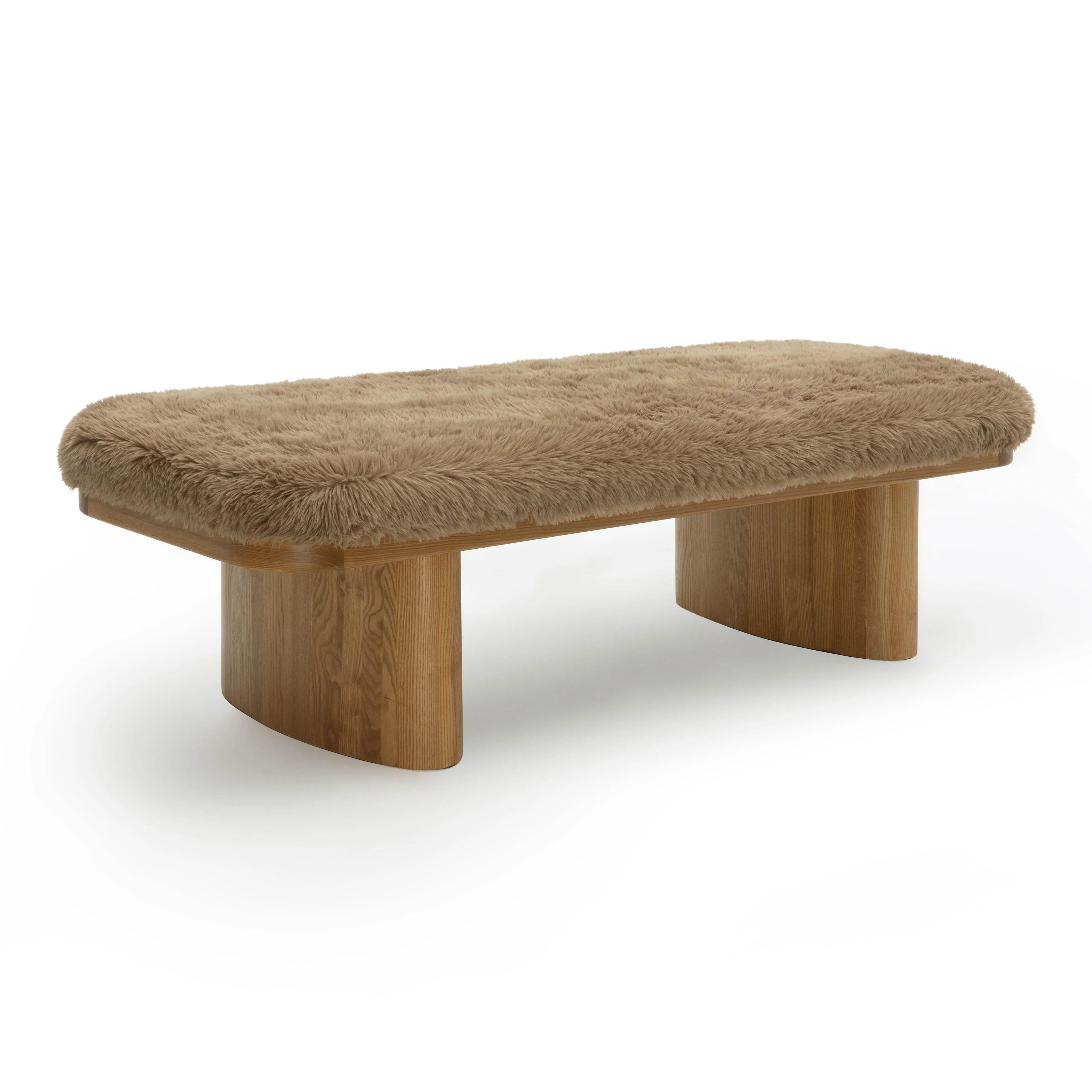 Ollie Straight Vegan Shearling Large Bench - Image 8