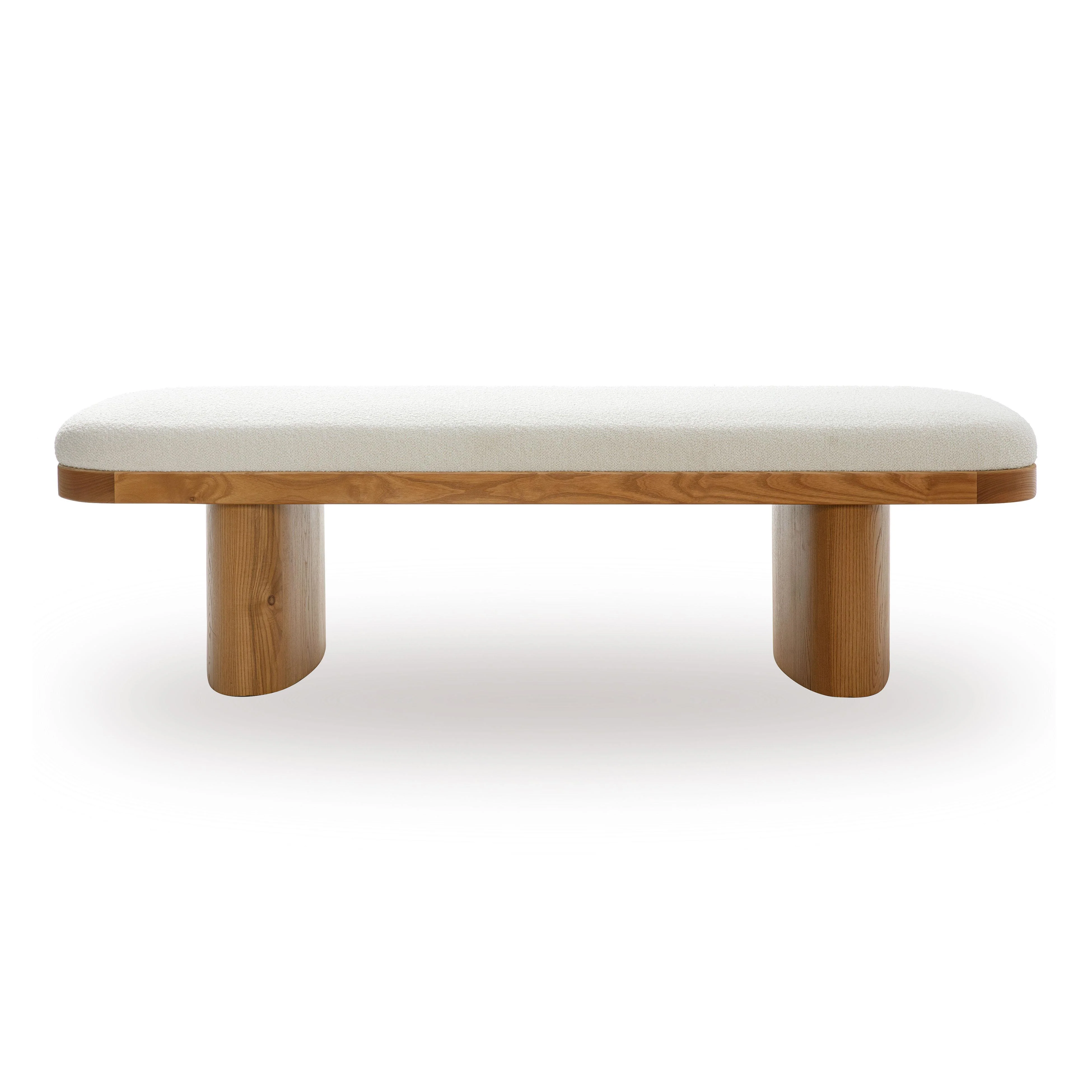 Ollie White Performance Boucle Large Bench - Image 3