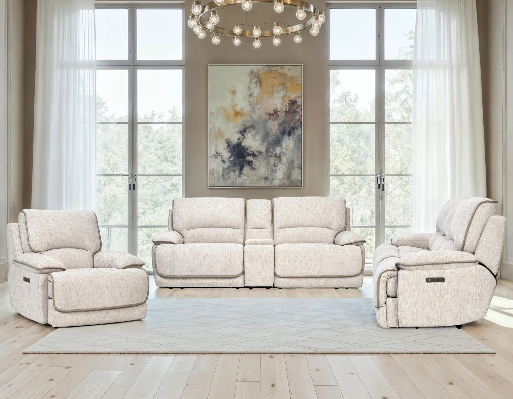 Olsen Dove 3-Piece Dual-Power Zero-Gravity Reclining Set