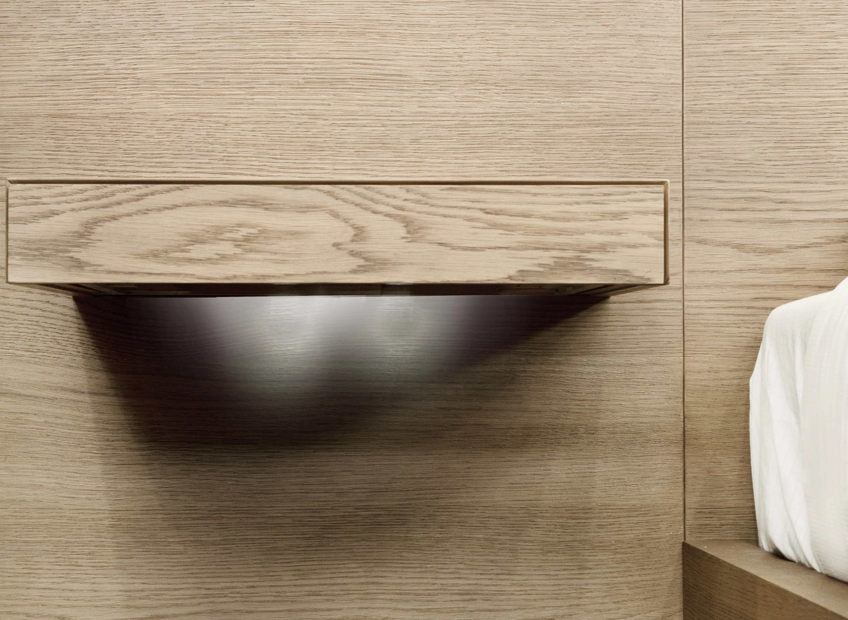 One Coastal Bisque Modern Live Edge California King Wall Bed with Floating Nightstands - Image 12