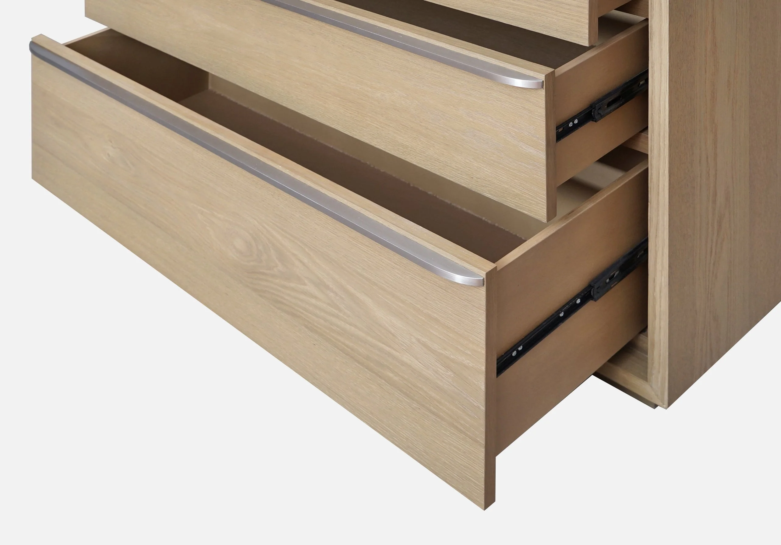 One Coastal Modern Three Drawer USB-charging Nightstand in Bisque - Image 7