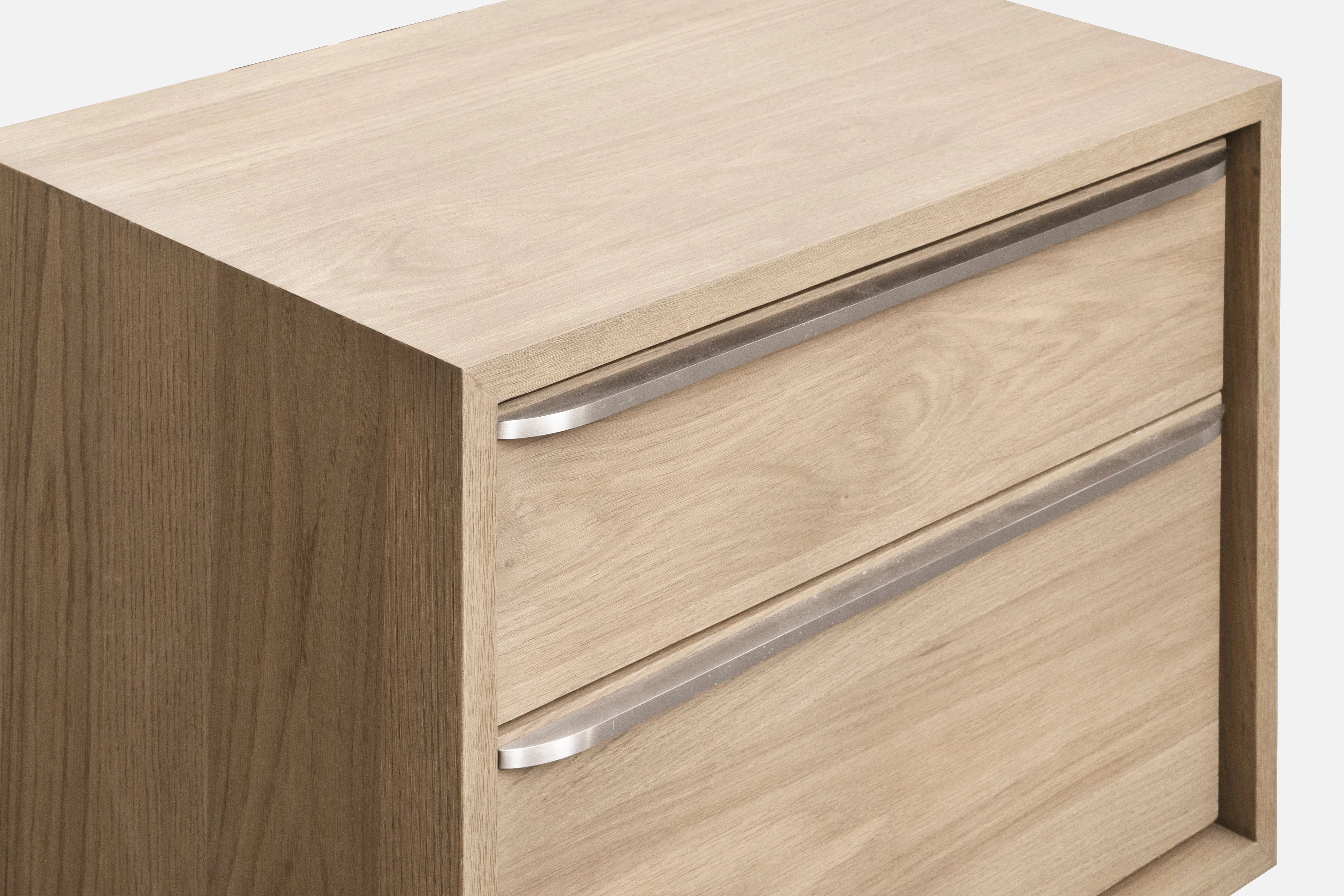 One Coastal Modern Two Drawer USB-Charging Nightstand in Bisque - Image 2