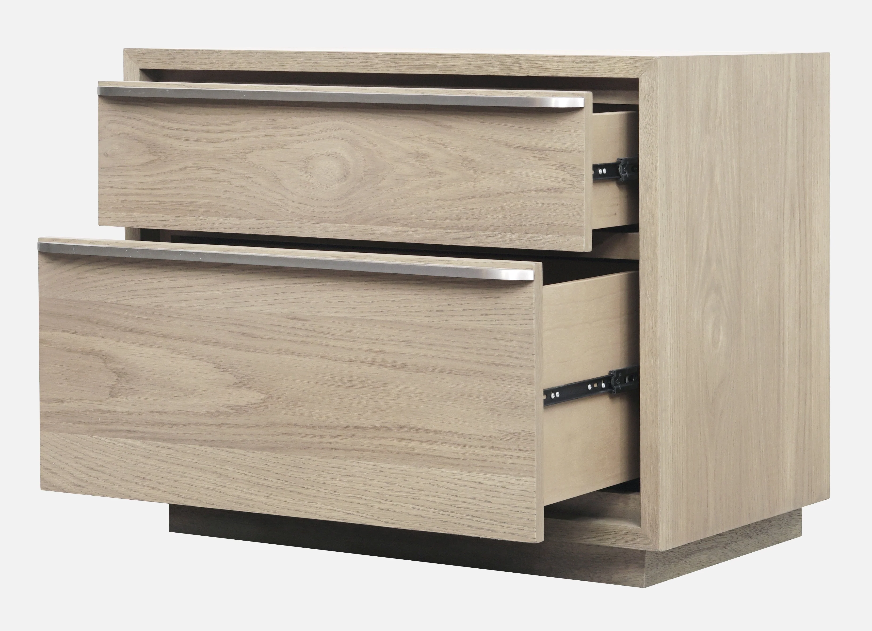 One Coastal Modern Two Drawer USB-Charging Nightstand in Bisque - Image 3