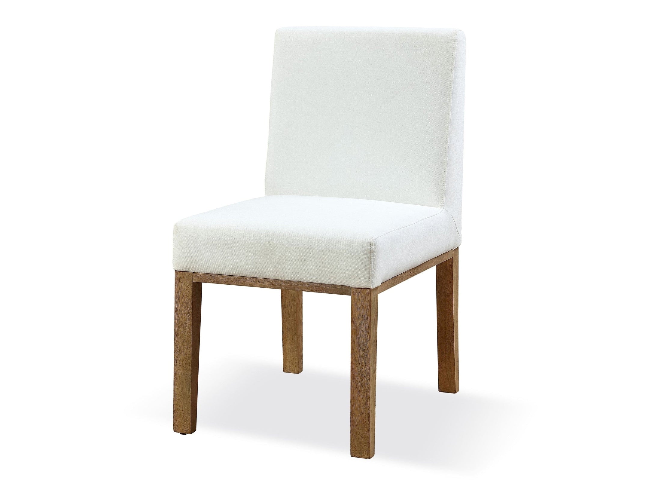 One Modern Coastal Upholstered Dining Side Chair in White Pearl and Bisque (Set of 2)
