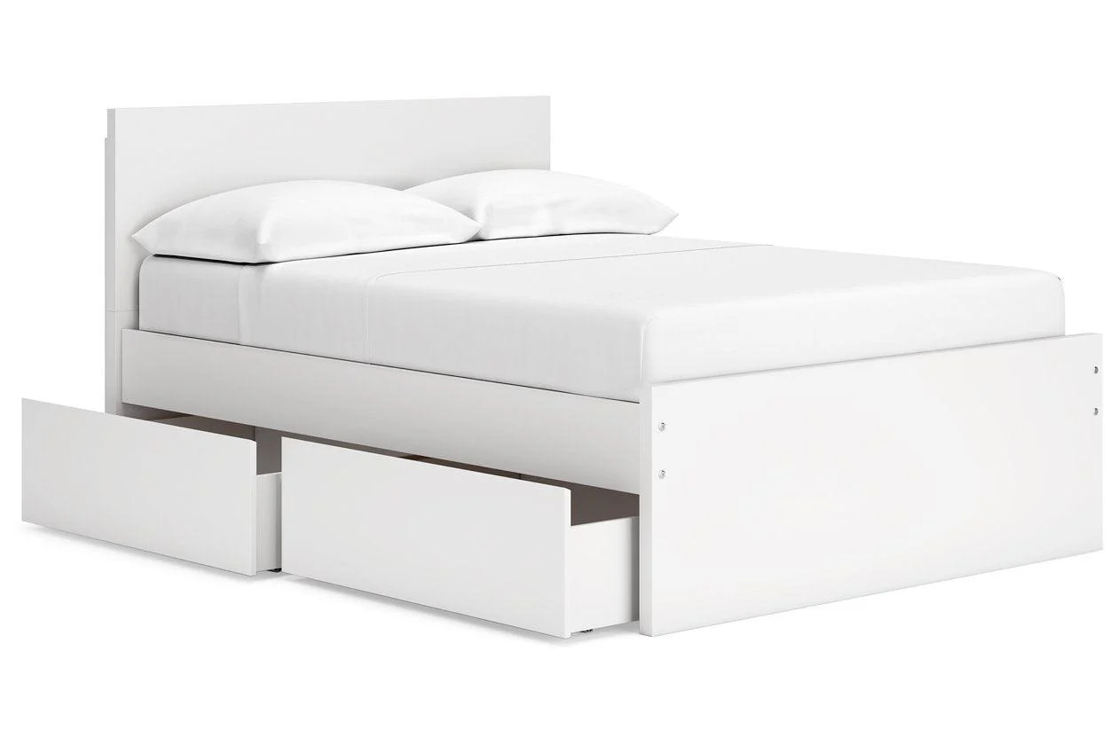 Onita White Full Panel Platform Bed with 1 Side Storage - Image 4