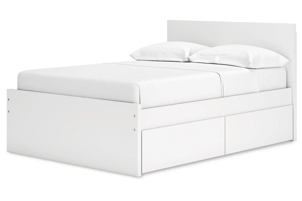 Onita White Full Panel Platform Bed with 2 Side Storage - Image 3