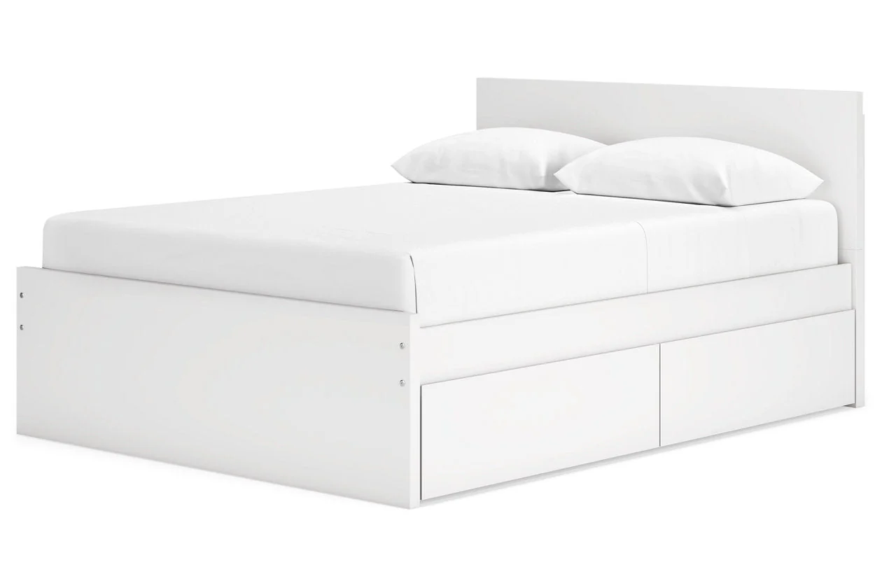 Onita White Queen Storage Platform Bed with 4 Drawers - Image 3