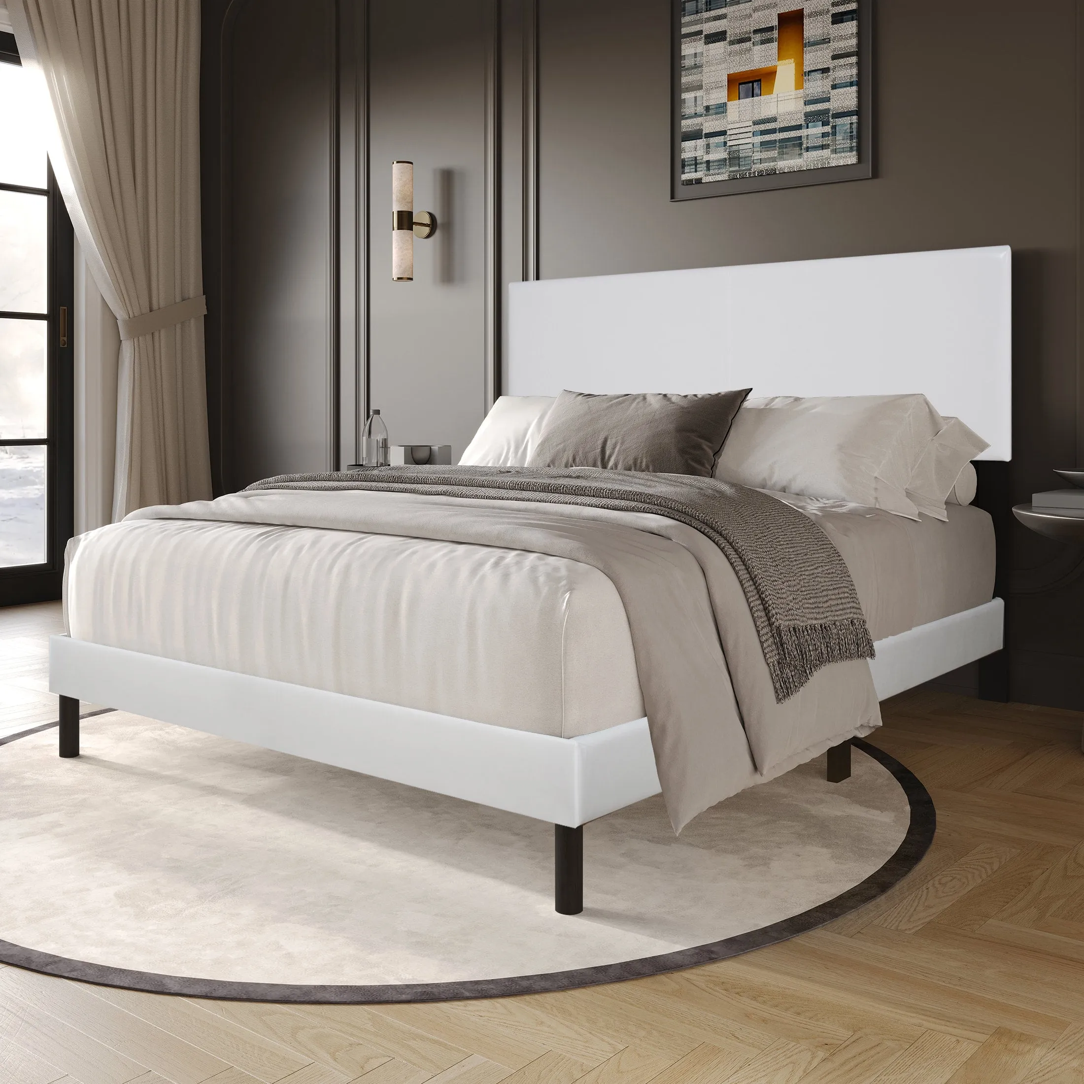 Opal White Queen Platform Bed