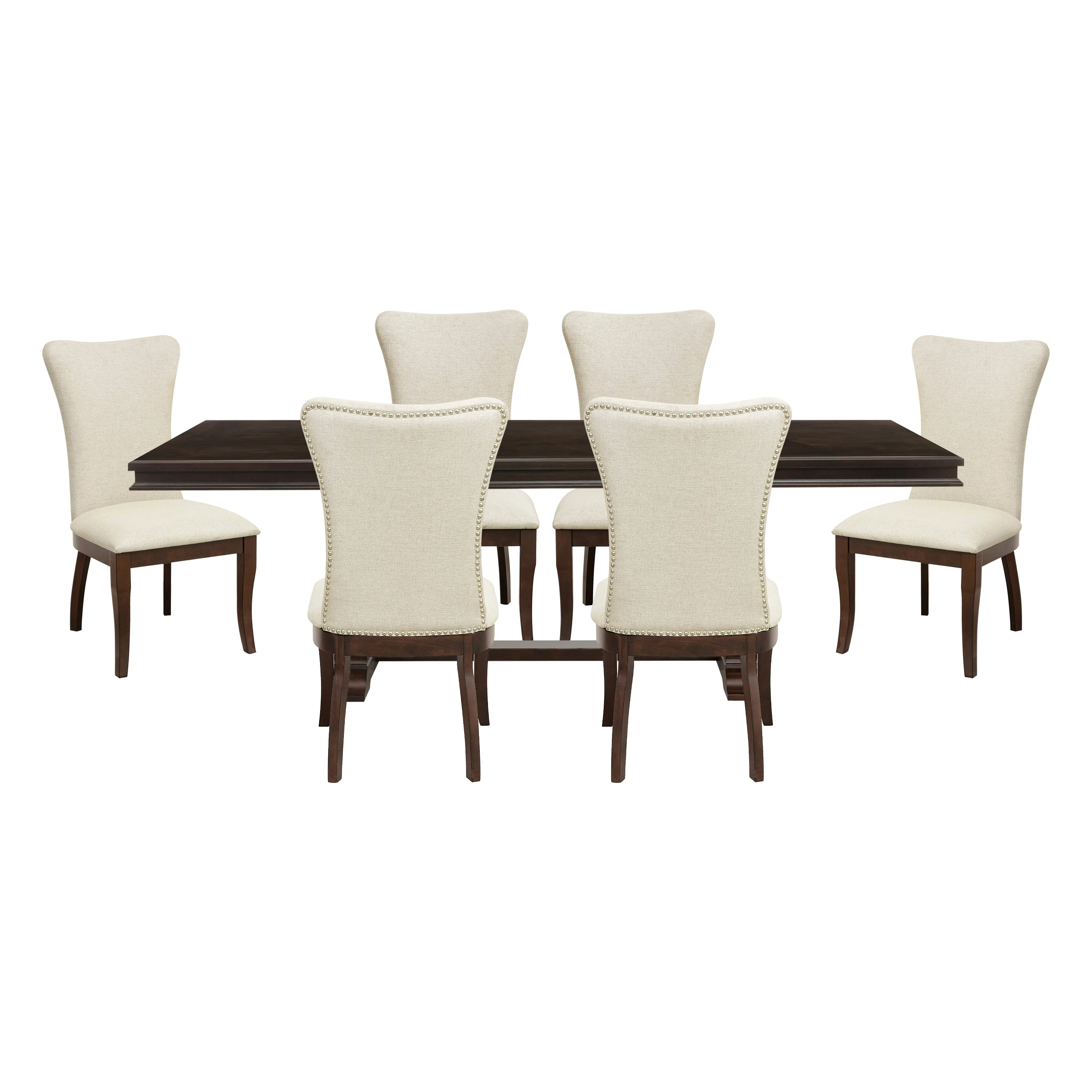 Oratorio Beige/Dark Cherry Side Chair, Set of 2 - Image 7