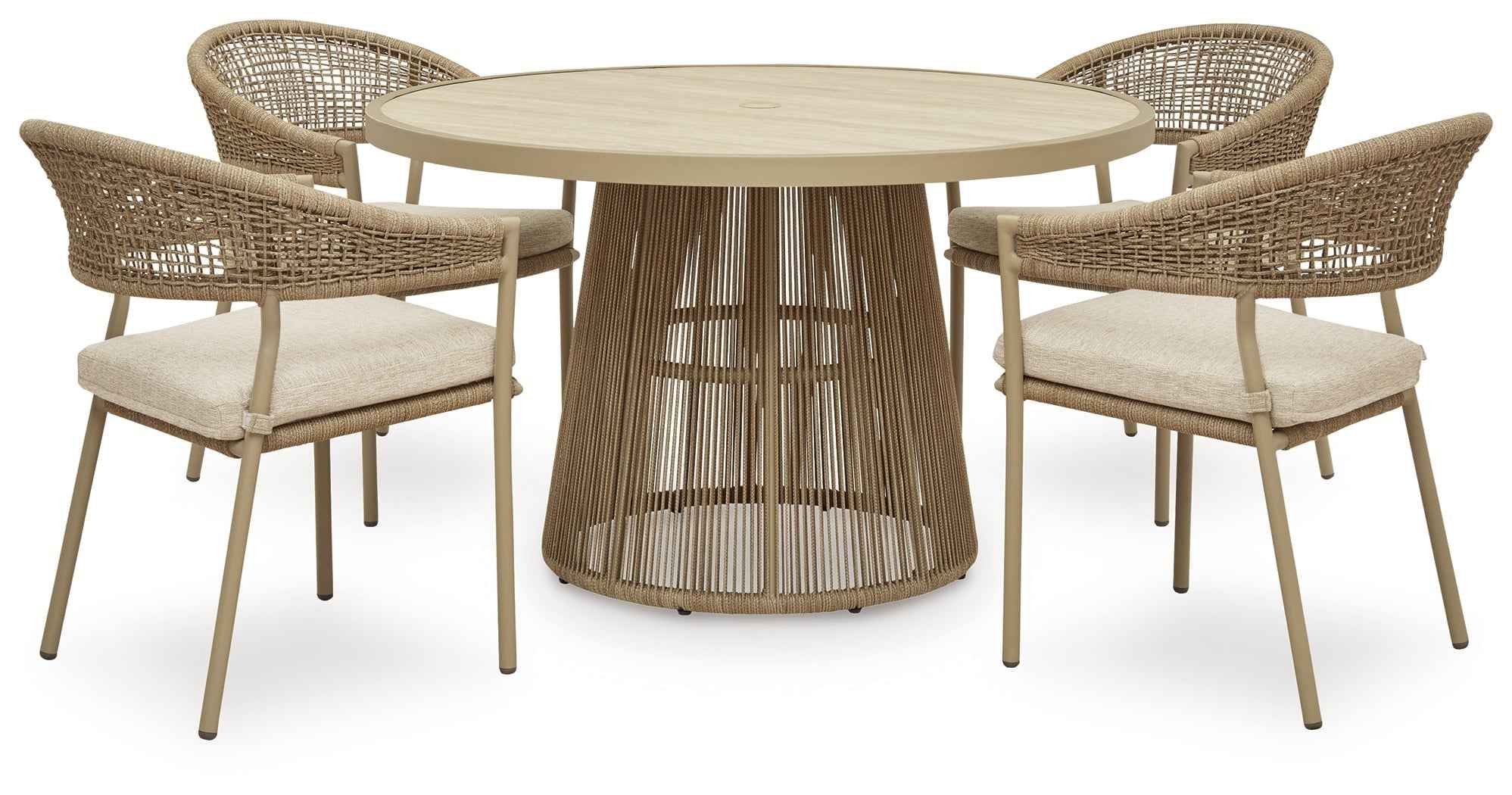 Orchard Beige Beach Outdoor Dining Table and 4 Chairs