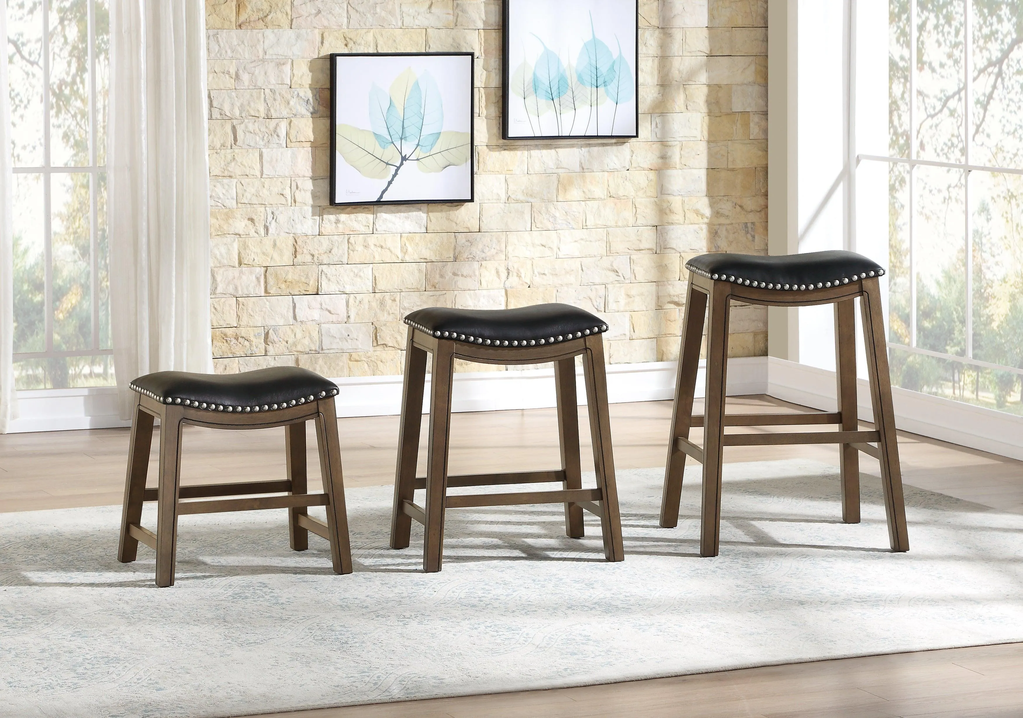 Ordway Black/Brown Counter Height Stool, Black - Image 2