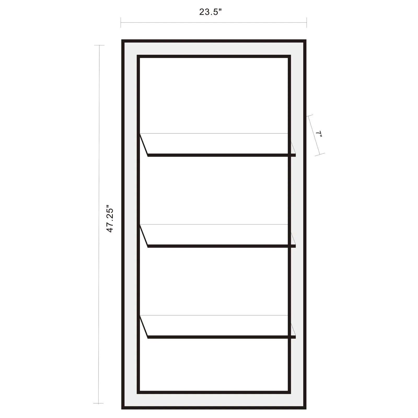 Oriel 3-Shelf Rectangle Wall Mirror - Image 7