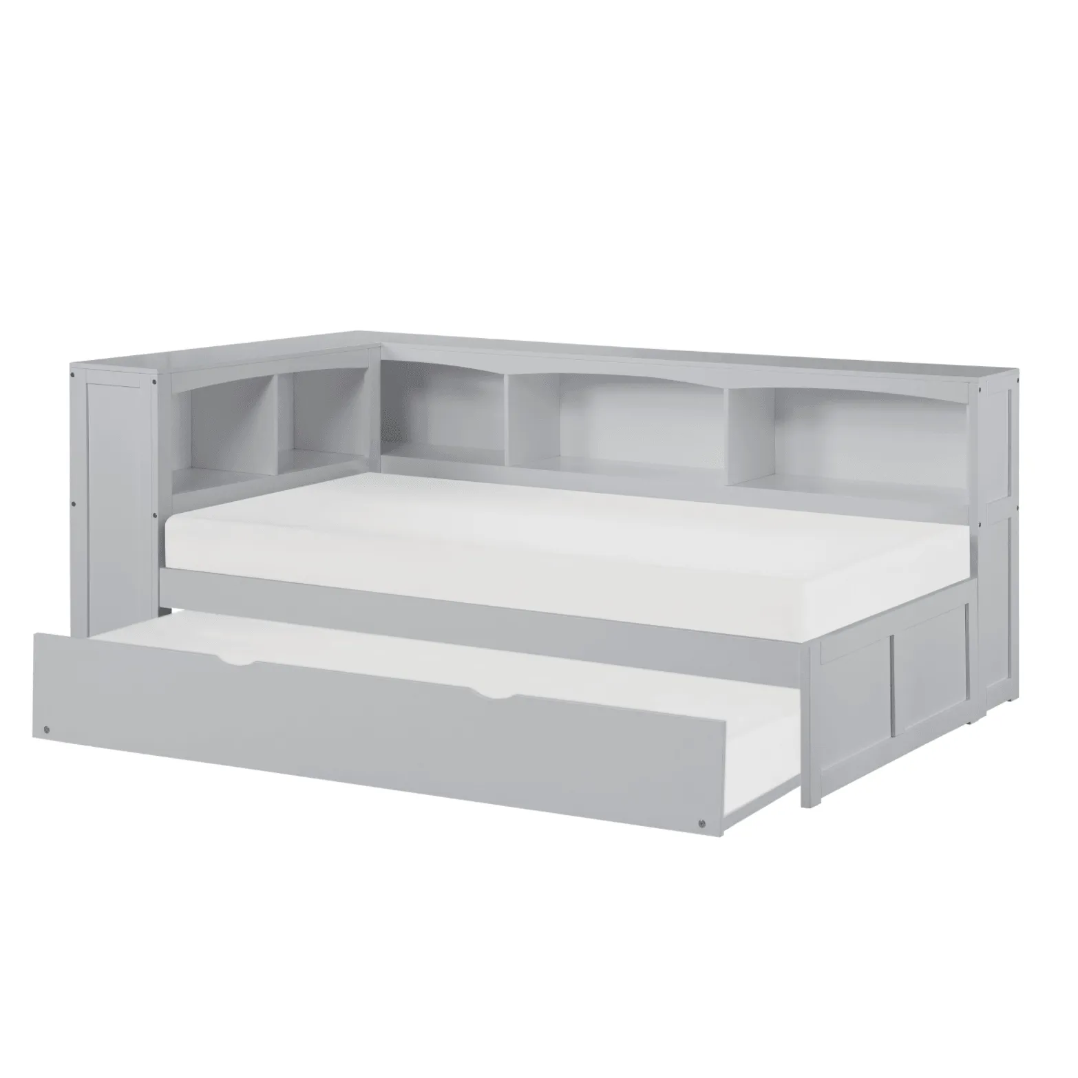 Orion Gray Twin Bookcase Corner Bed with Twin Trundle - Image 2