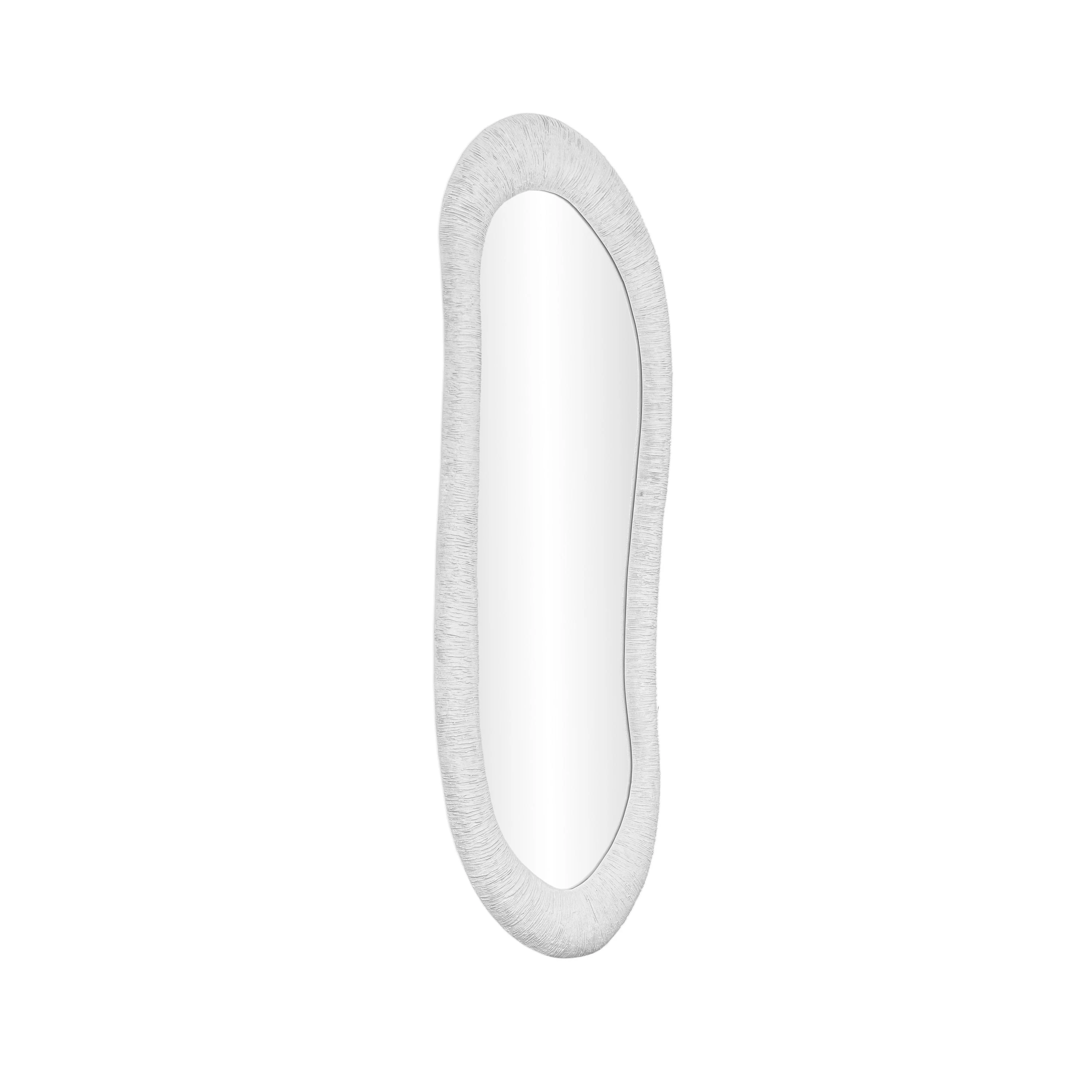 Orpheus 20"X59" Ribbed Faux Stone Fiberglass Floor Mirror - Image 2
