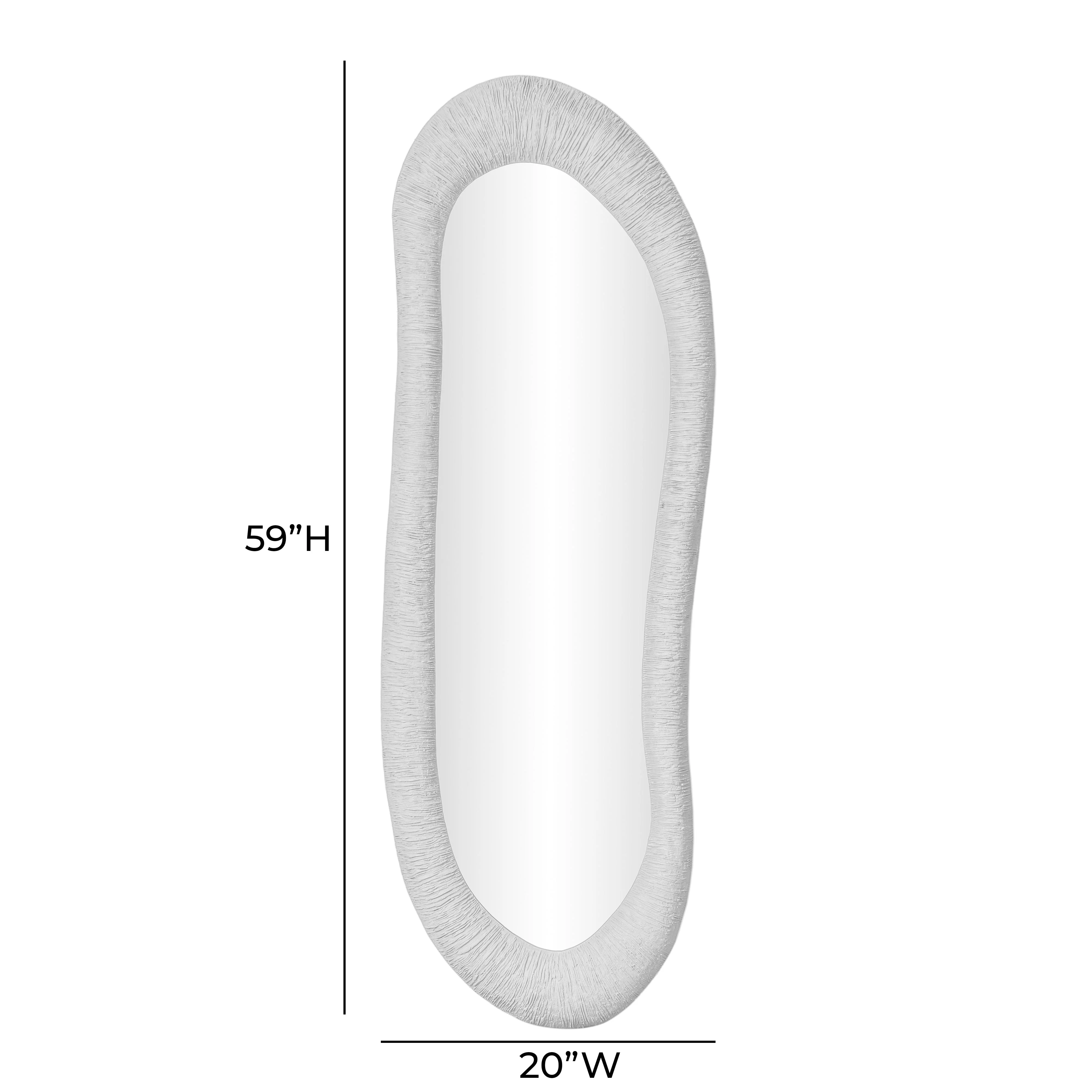 Orpheus 20"X59" Ribbed Faux Stone Fiberglass Floor Mirror - Image 5