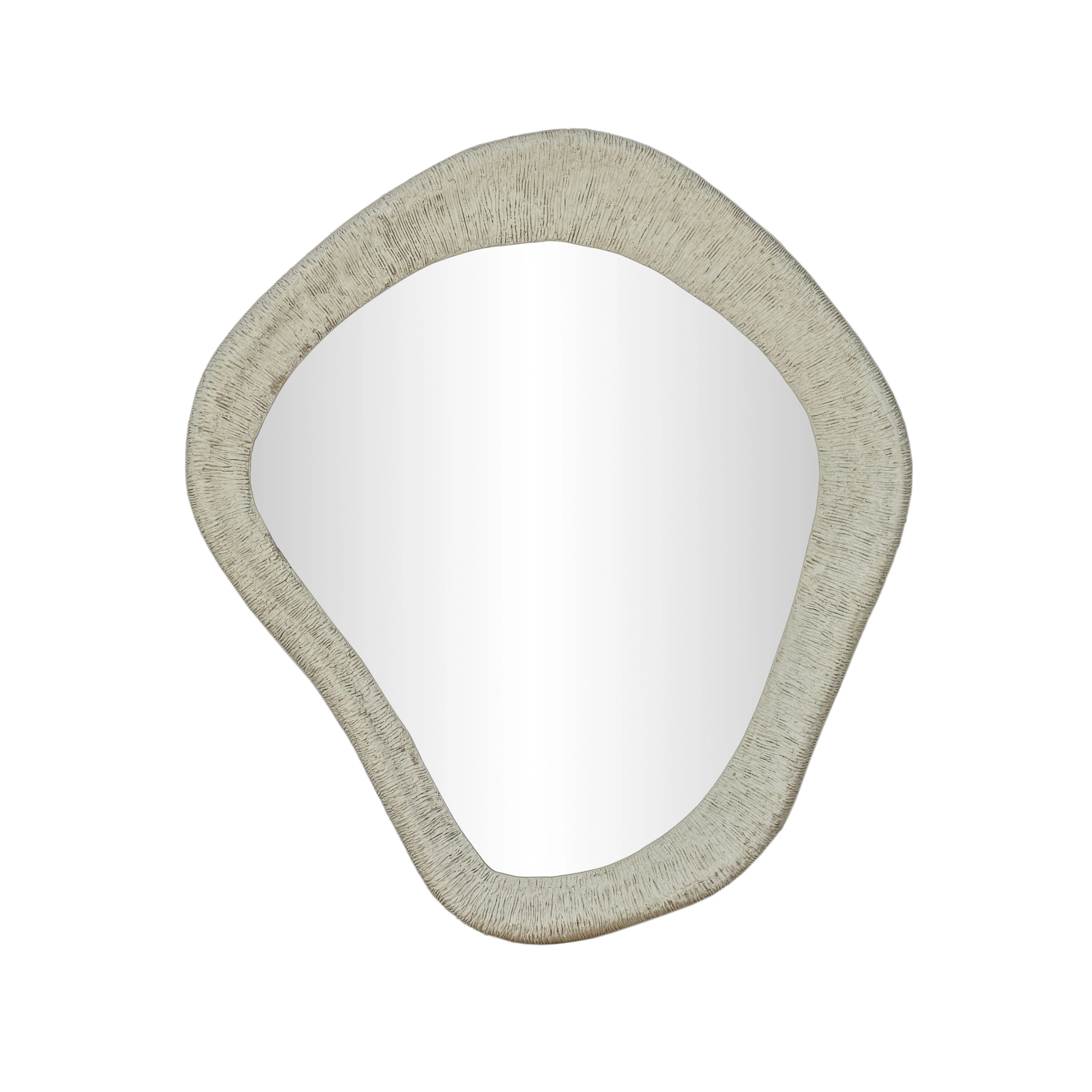 Orpheus 35"X31" Ribbed Faux Stone Wall Mirror - Image 2
