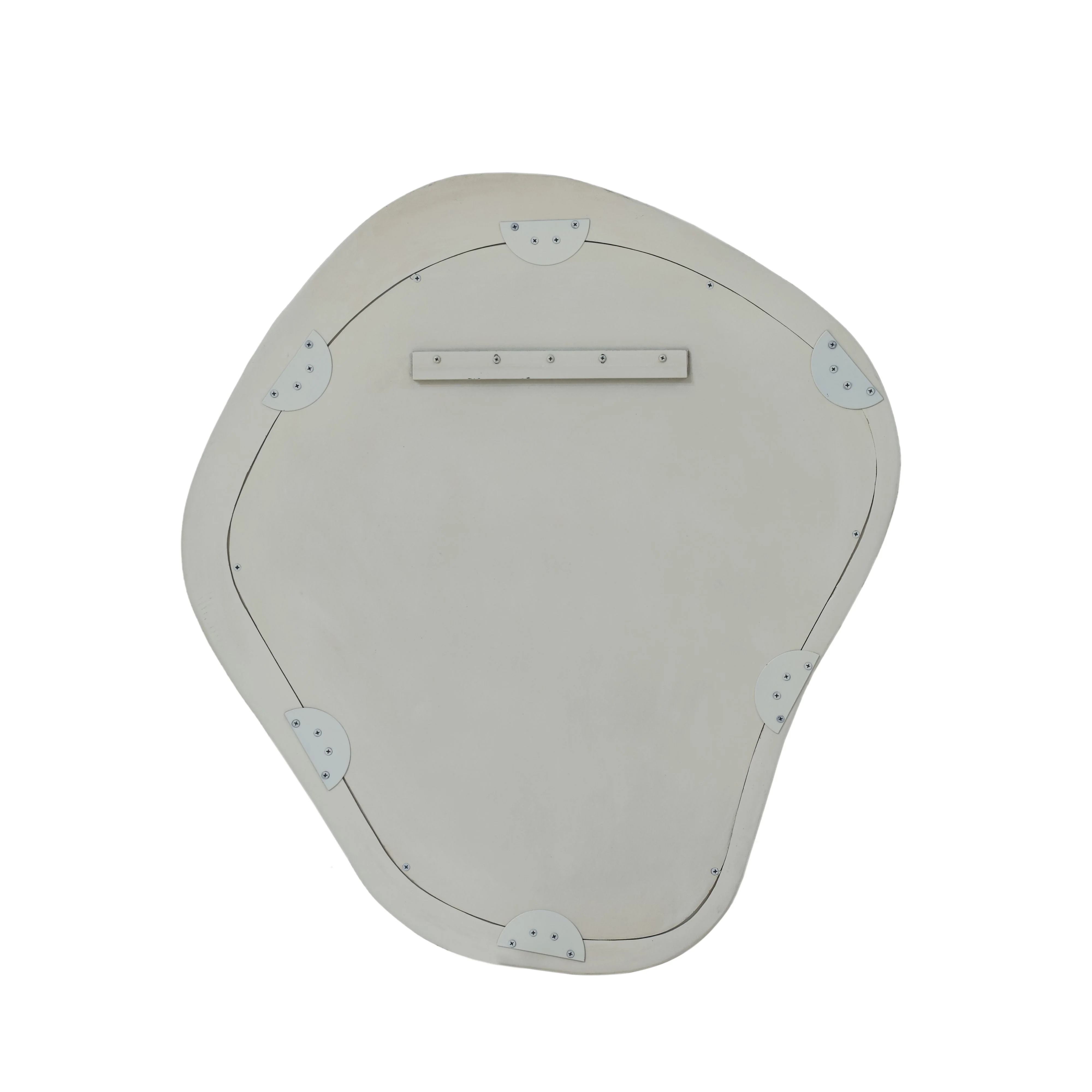 Orpheus 35"X31" Ribbed Faux Stone Wall Mirror - Image 4