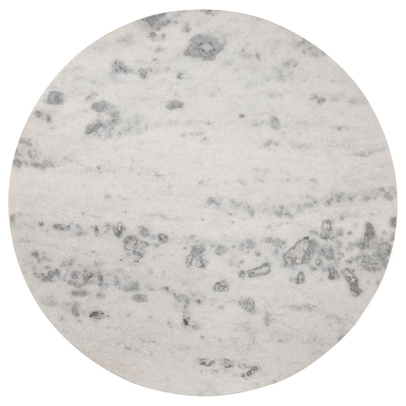 Ortega White and Natural Round Marble Top Solid Base Dining Table - Image 3