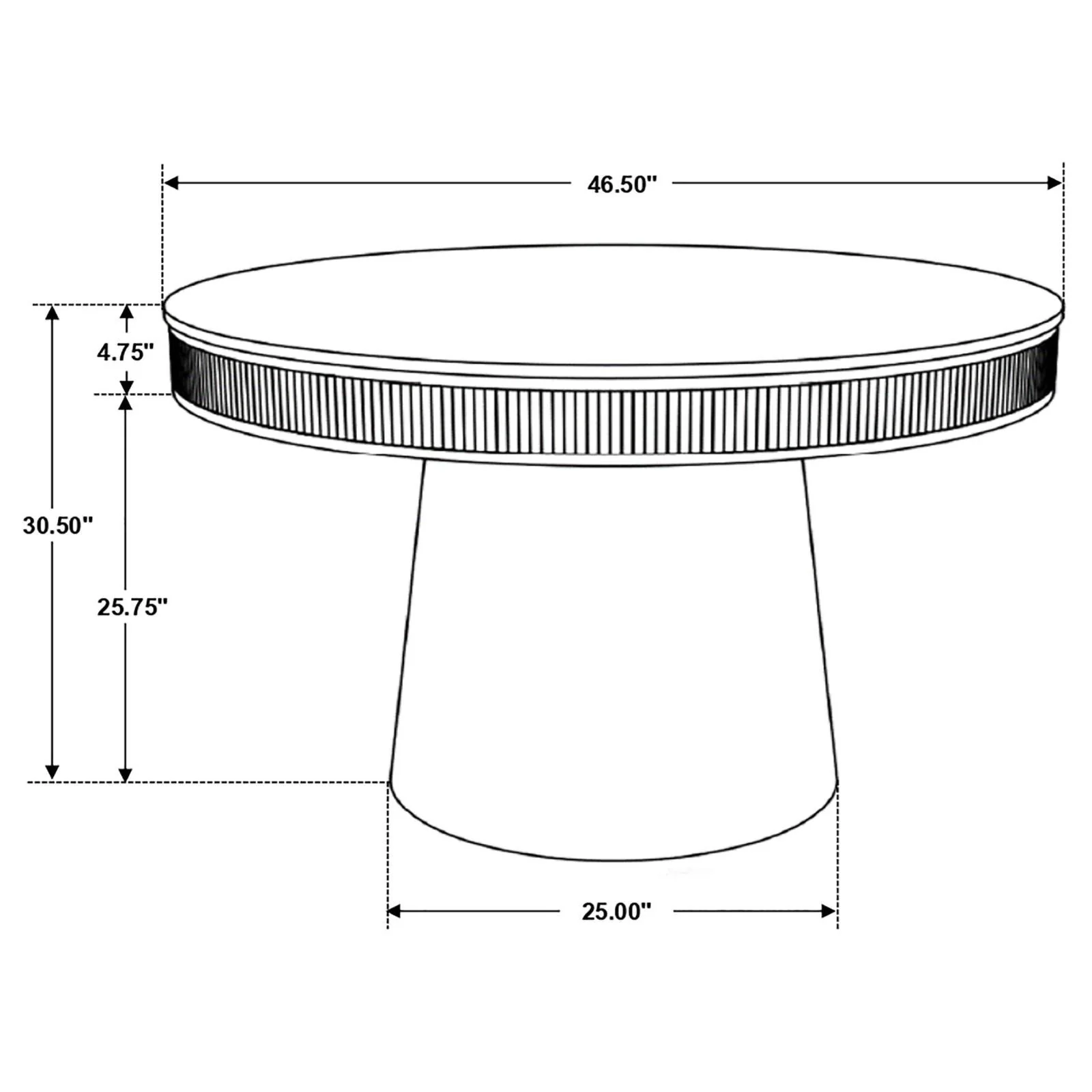 Ortega White and Natural Round Marble Top Solid Base Dining Table - Image 5