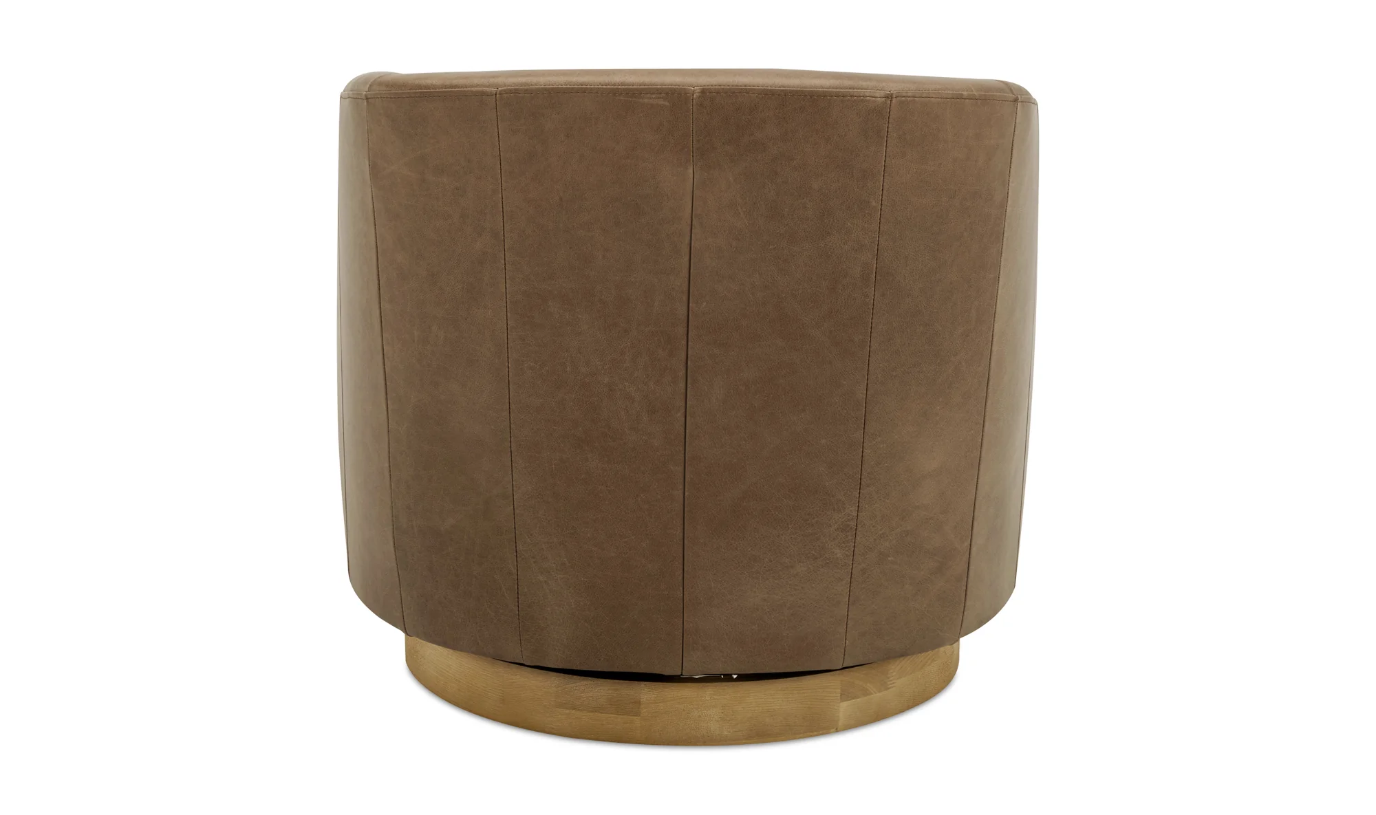 Oscy Leather Swivel Chair Tan - Image 4