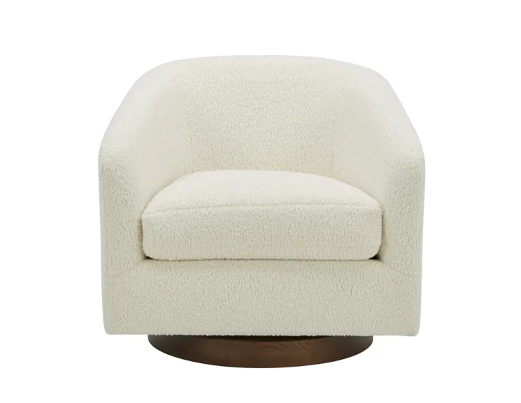 Oscy Swivel Chair Vegan Shearling White