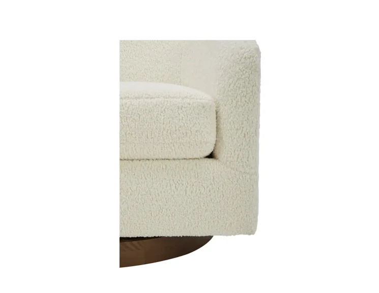 Oscy Swivel Chair Vegan Shearling White - Image 9