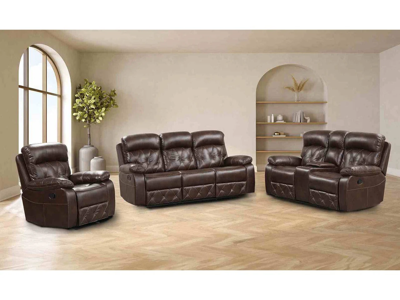 Osias Brown Sofa & Loveseat