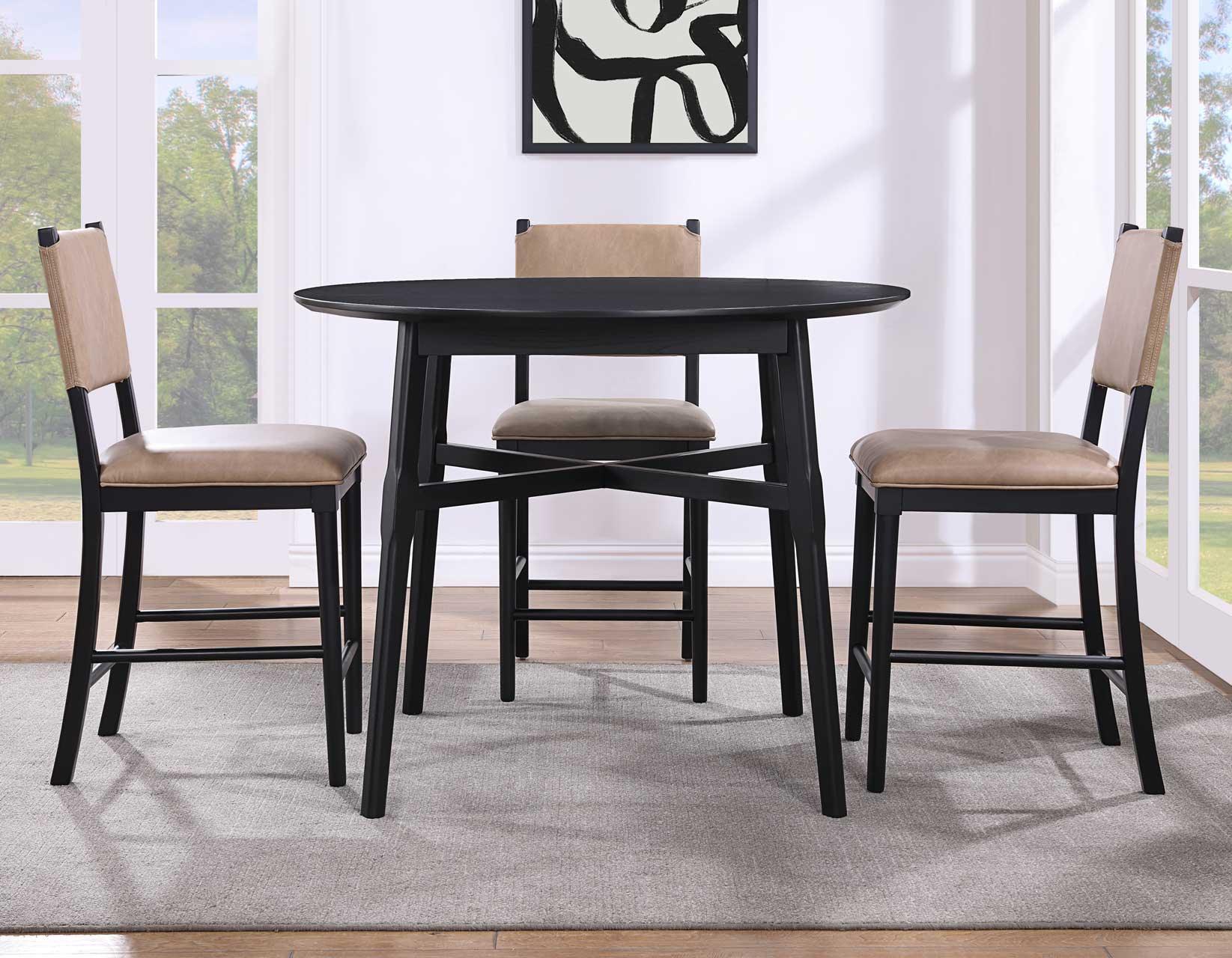 Oslo 46″ Round Counter Table, Black - Image 6