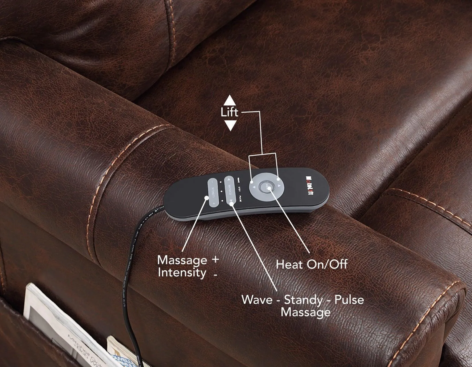 Ottawa Walnut Power Lift Chair with Heat and Massage - Image 20