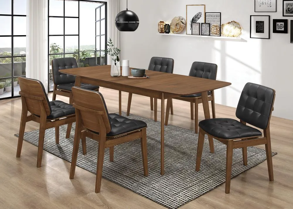 Otterson Natural Walnut/Black Tufted Back Side Chairs, Set of 2 - Image 3