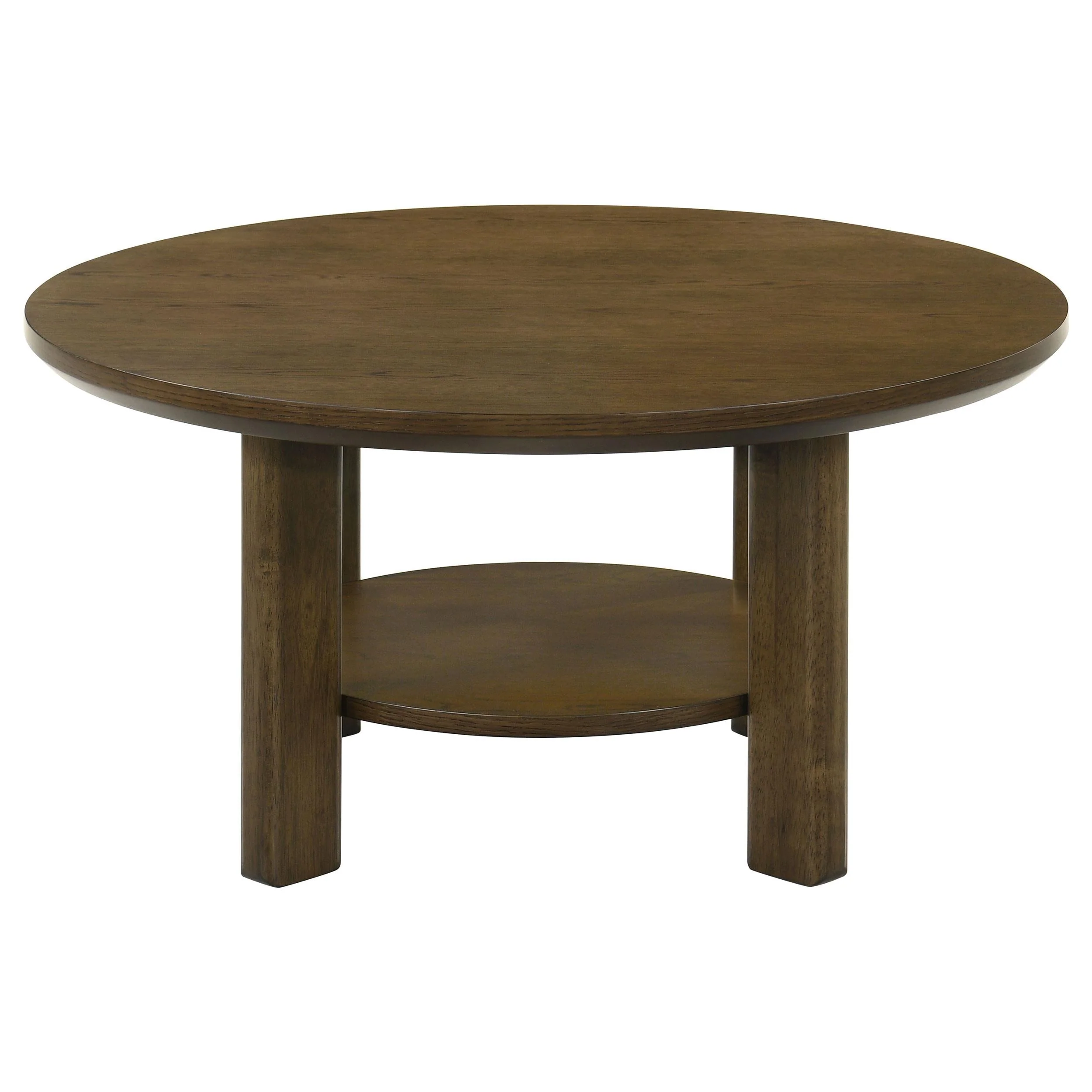 Ottowa Brown 36-inch Round Wood Cocktail Coffee Table - Image 3