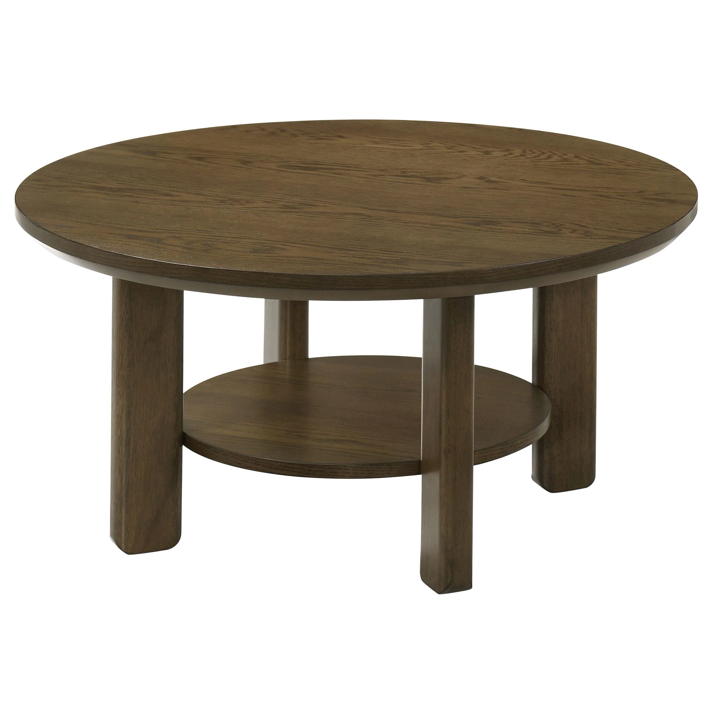 Ottowa Brown 36-inch Round Wood Cocktail Coffee Table - Image 4