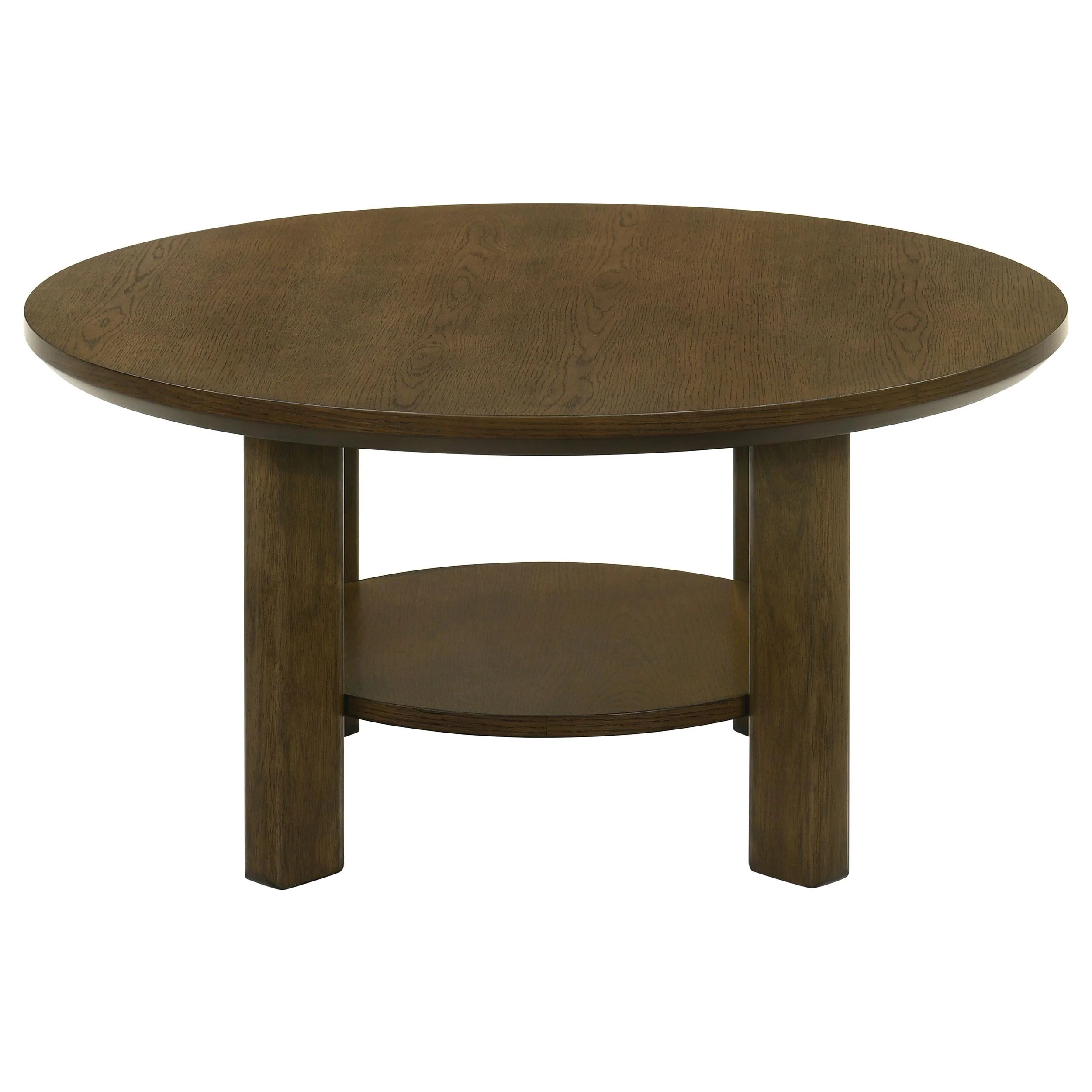 Ottowa Brown 36-inch Round Wood Cocktail Coffee Table - Image 5