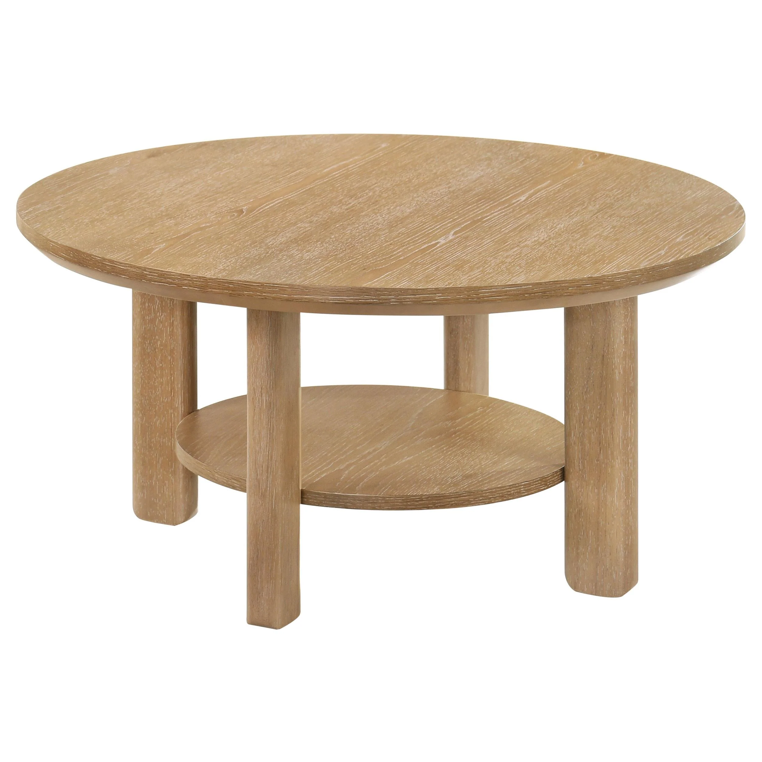Ottowa Light Oak 36-inch Round Wood Cocktail Coffee Table - Image 2