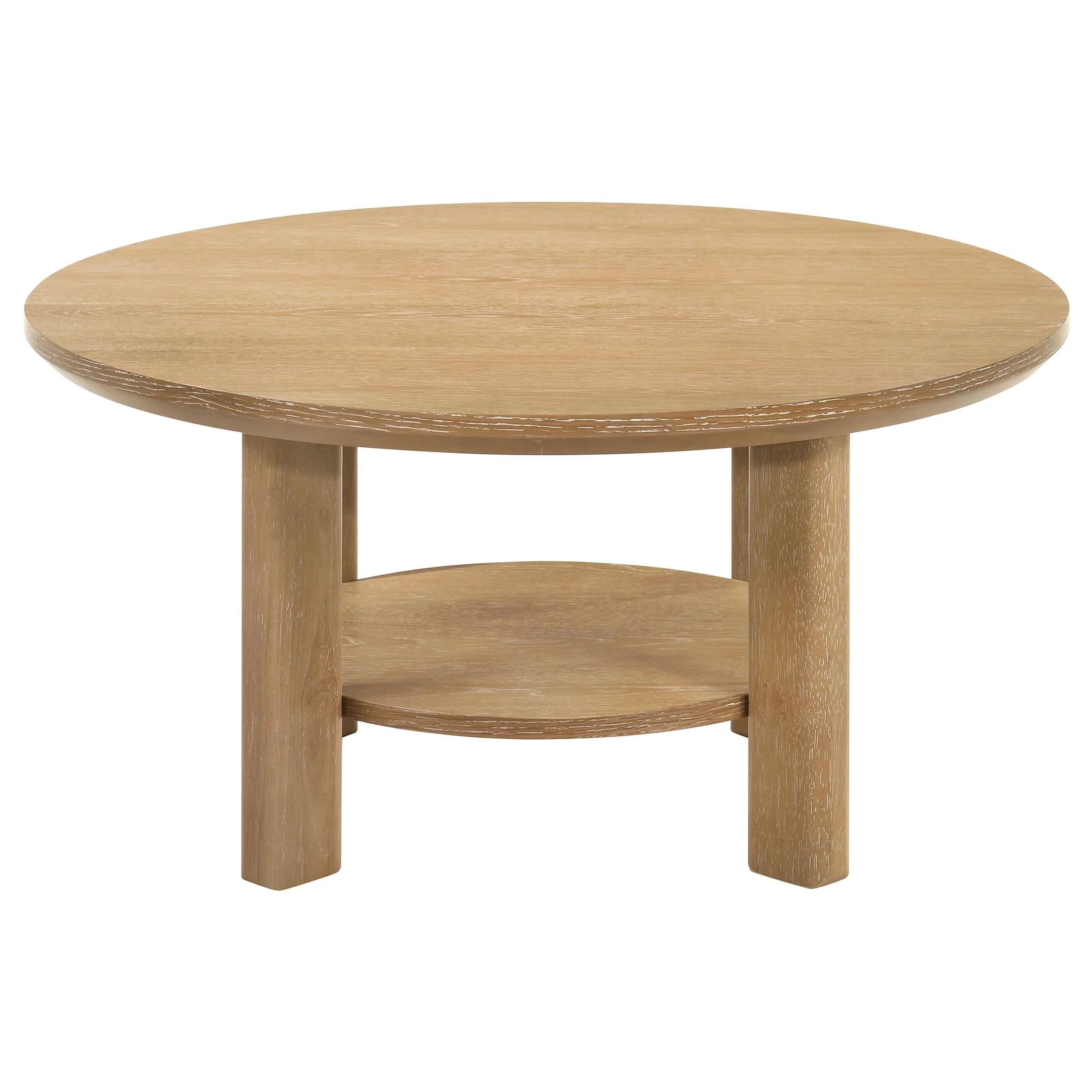 Ottowa Light Oak 36-inch Round Wood Cocktail Coffee Table - Image 3