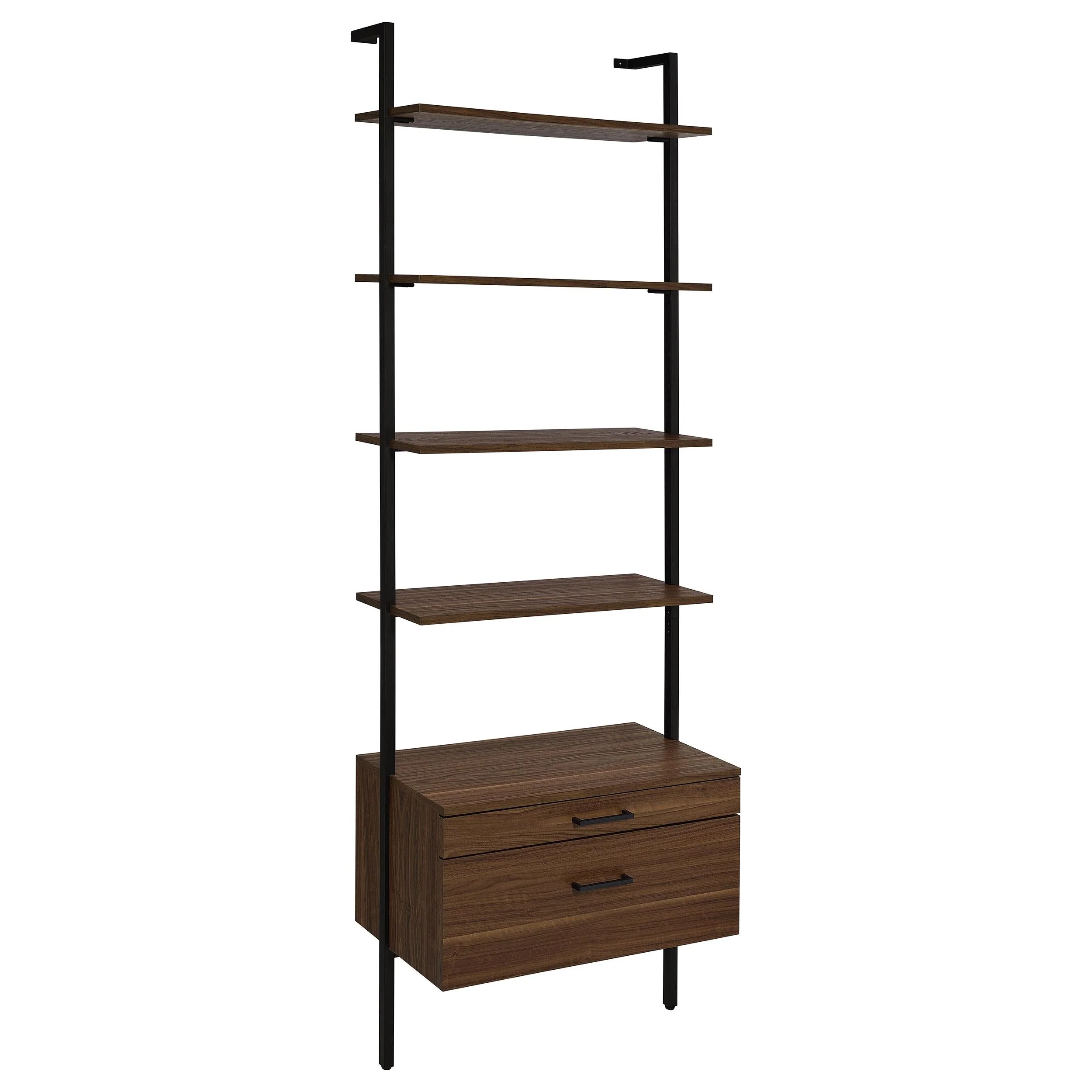 Owens Walnut 31-inch 4-shelf Storage Wall Bookshelf - Image 2